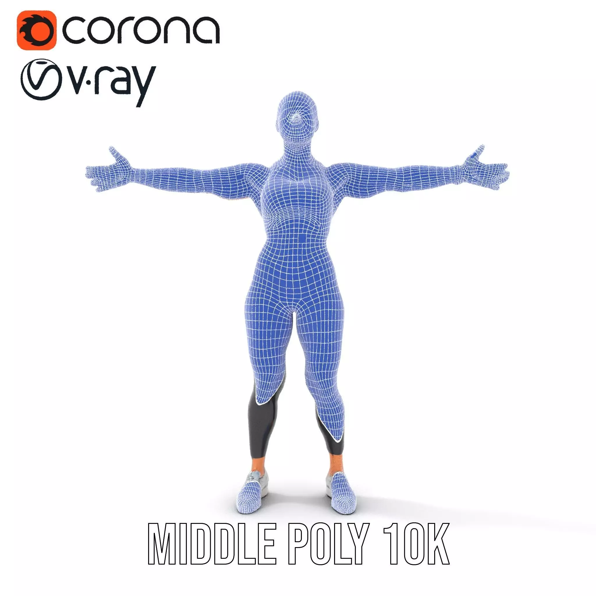 Athletic Fitness Woman model pack Low-poly 3D model_29