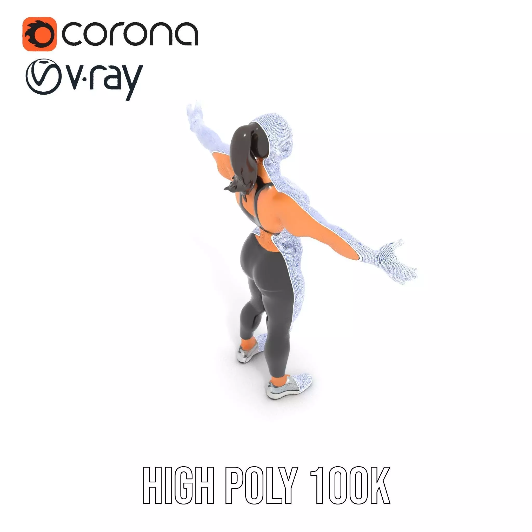 Athletic Fitness Woman model pack Low-poly 3D model_33