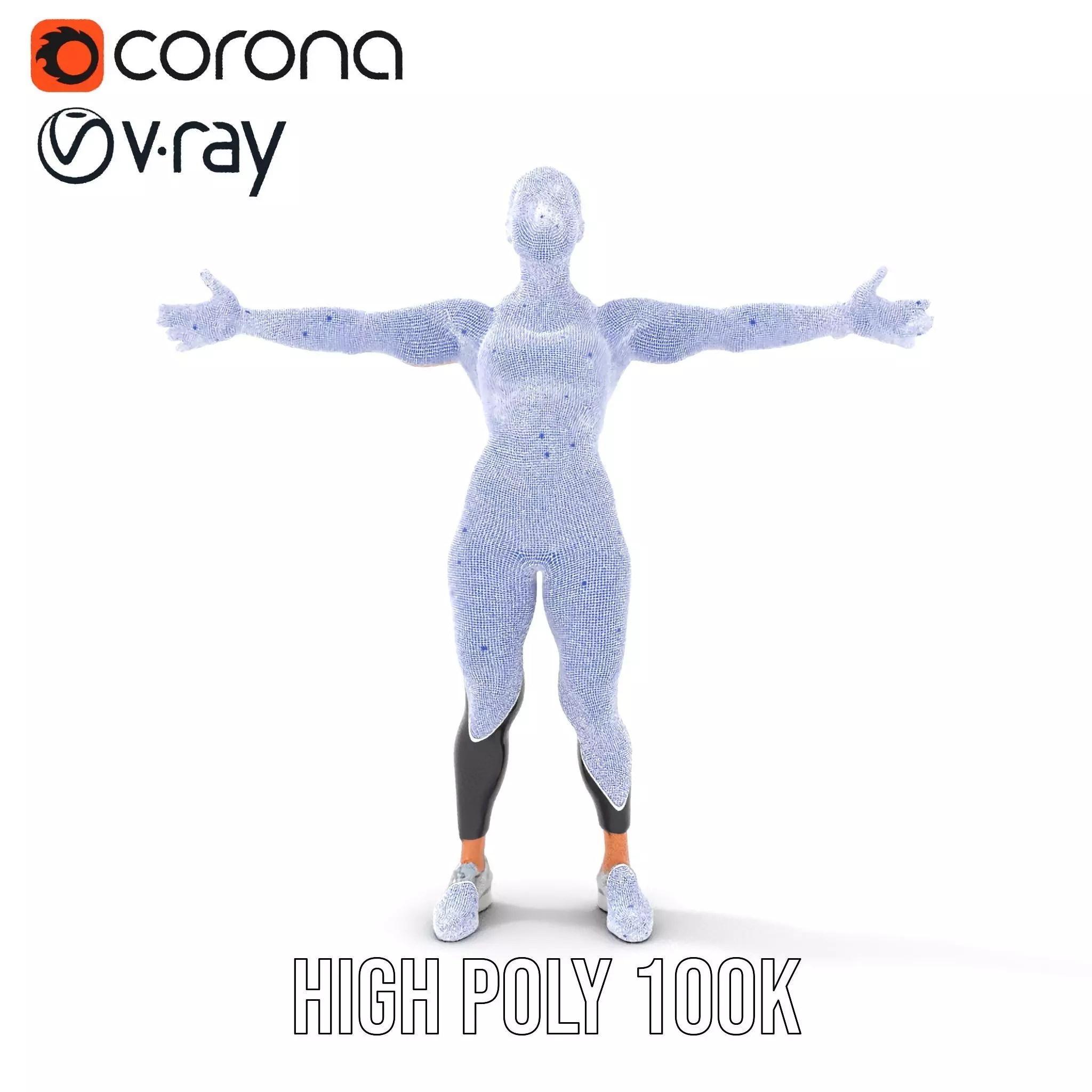 Athletic Fitness Woman model pack Low-poly 3D model_28