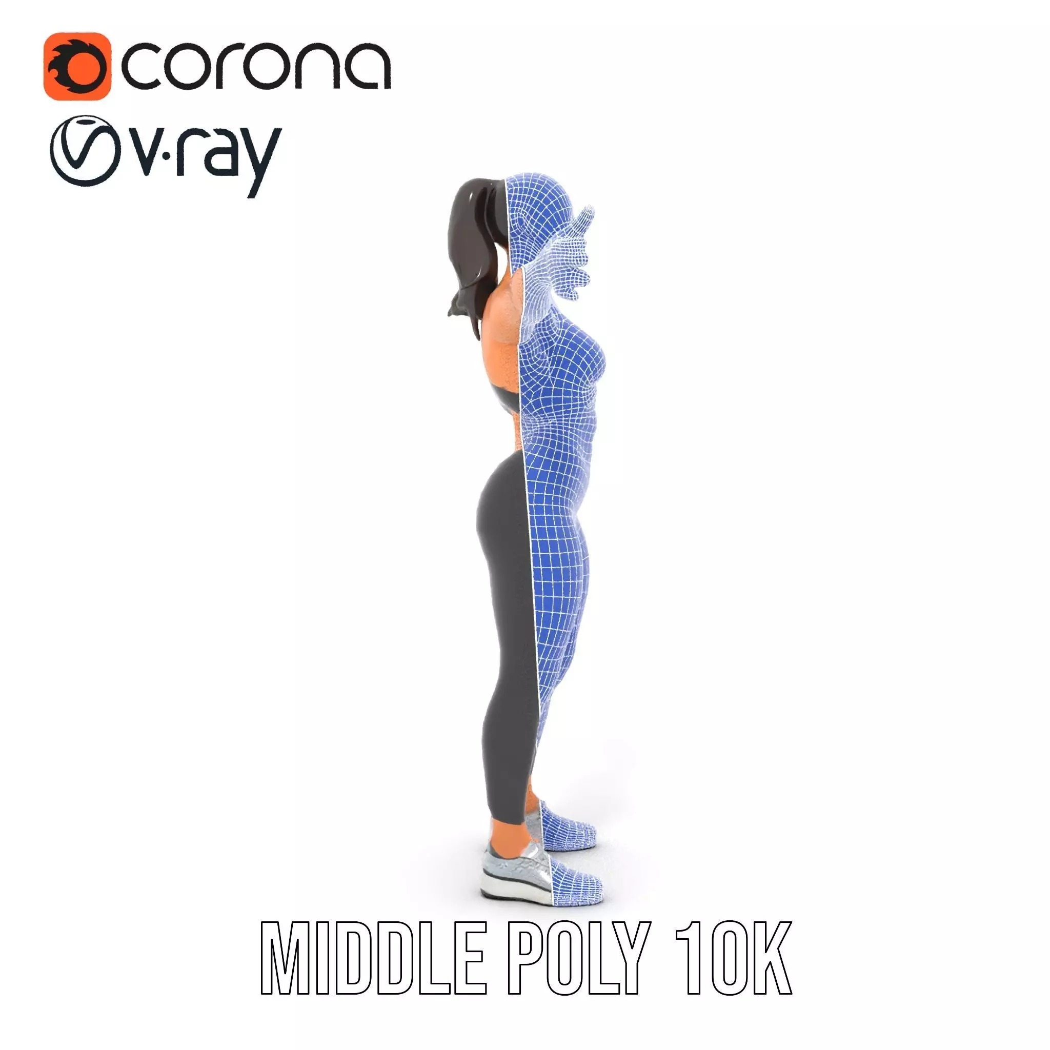 Athletic Fitness Woman model pack Low-poly 3D model_26