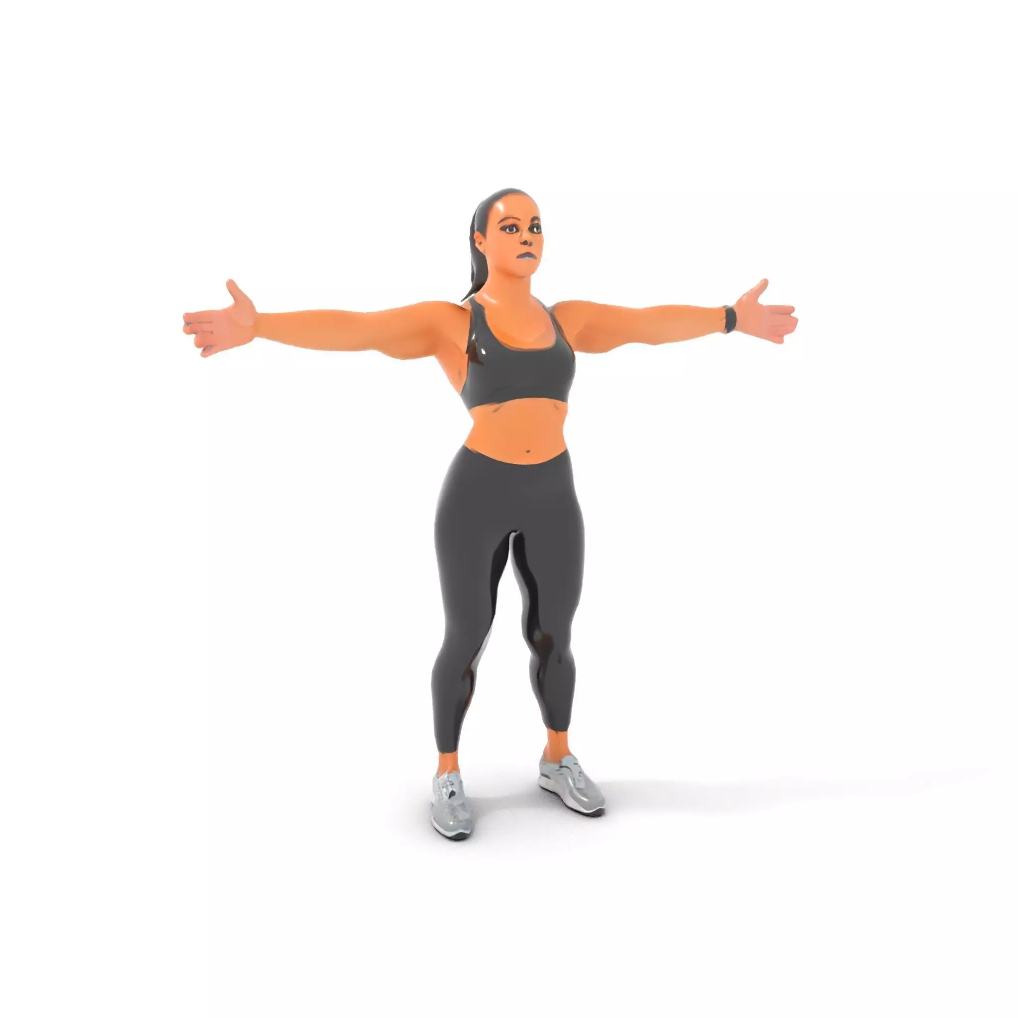 Athletic Fitness Woman model pack Low-poly 3D model_13