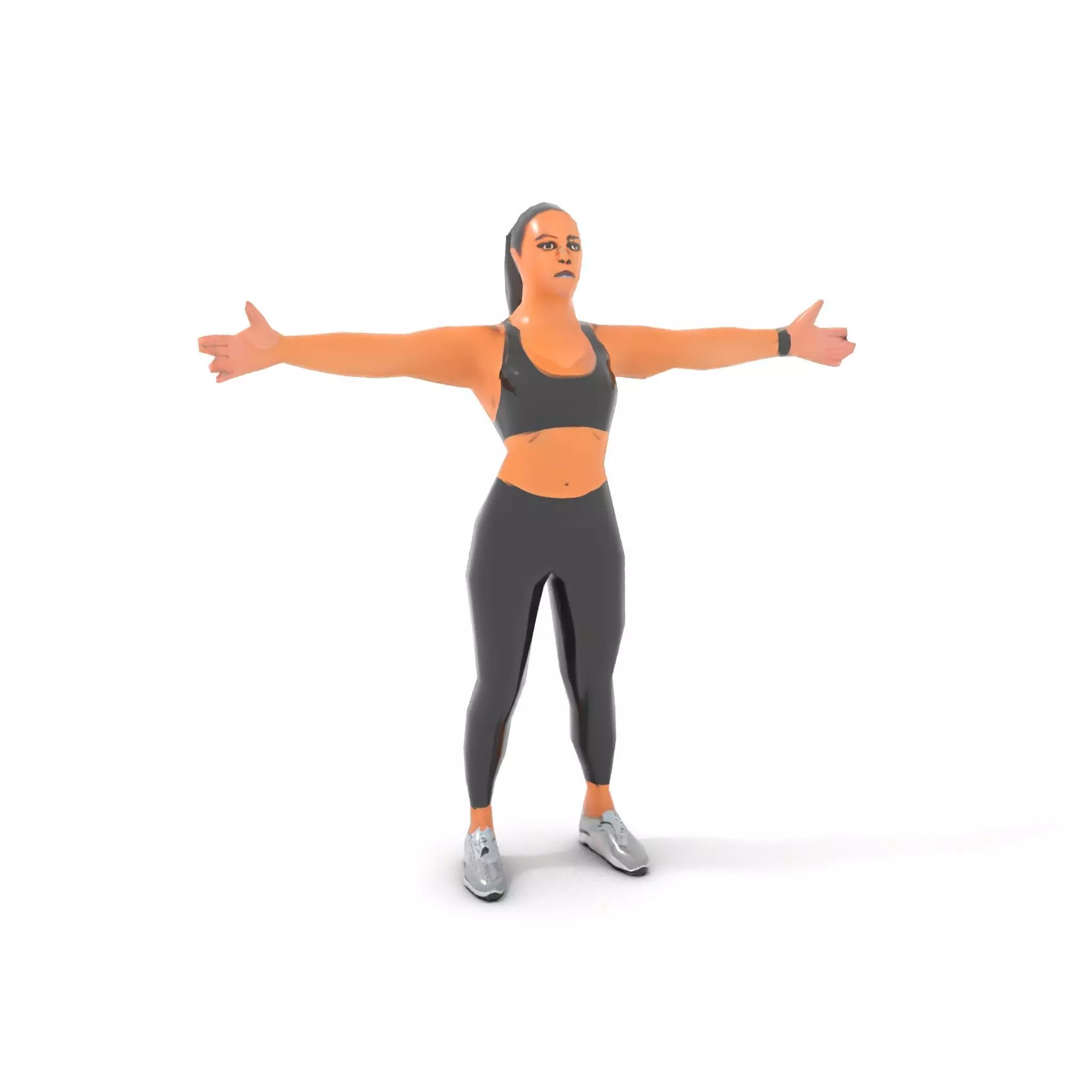 Athletic Fitness Woman model pack Low-poly 3D model_20