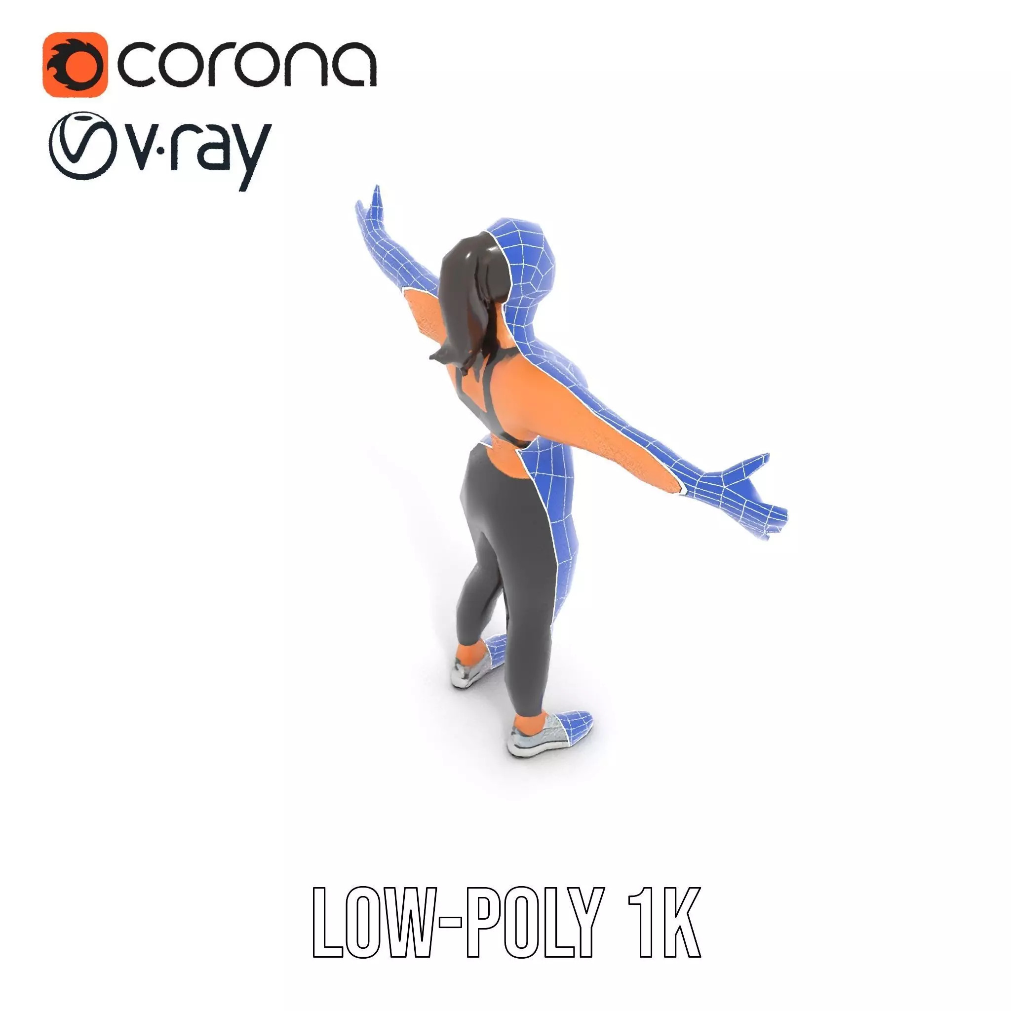 Athletic Fitness Woman model pack Low-poly 3D model_27