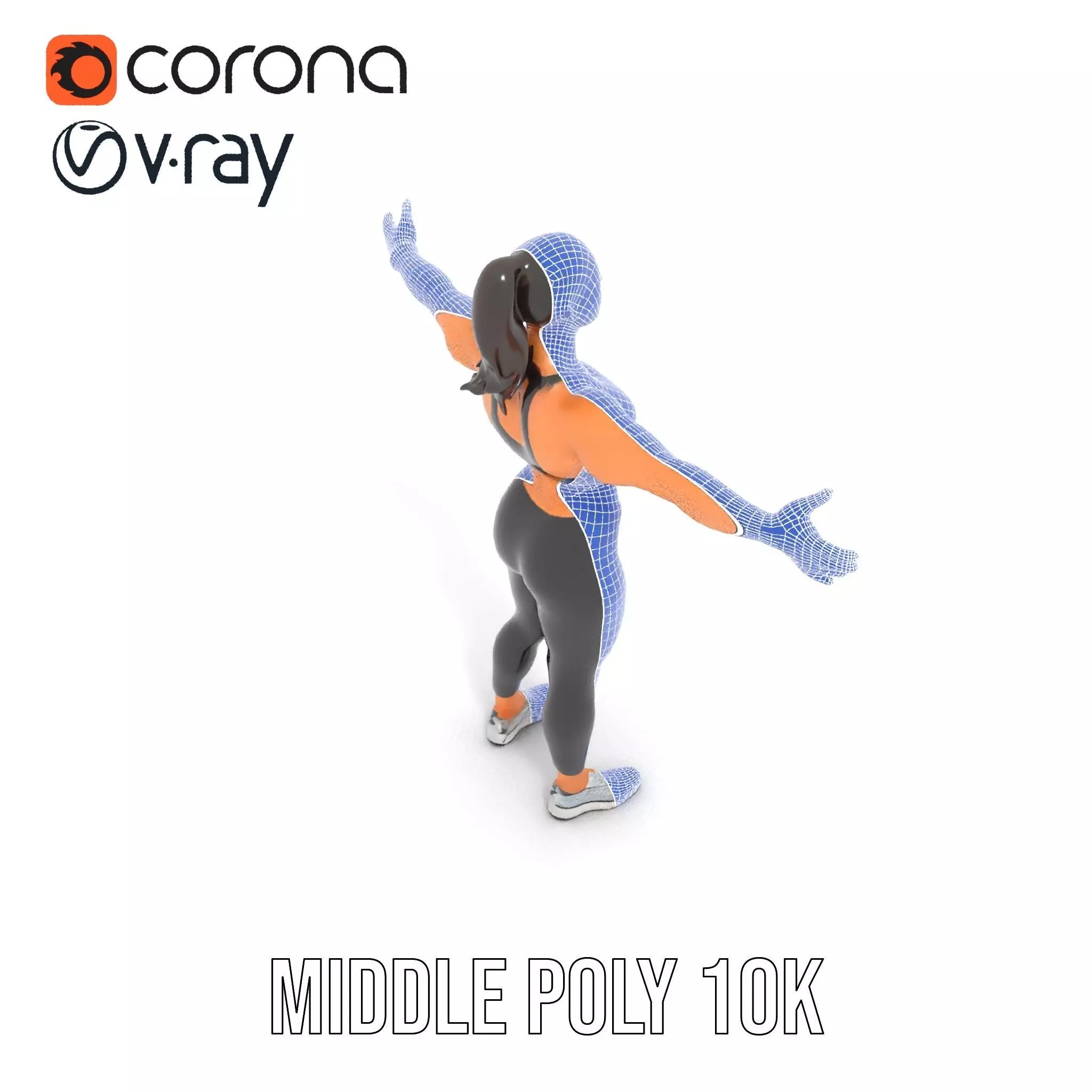 Athletic Fitness Woman model pack Low-poly 3D model_19