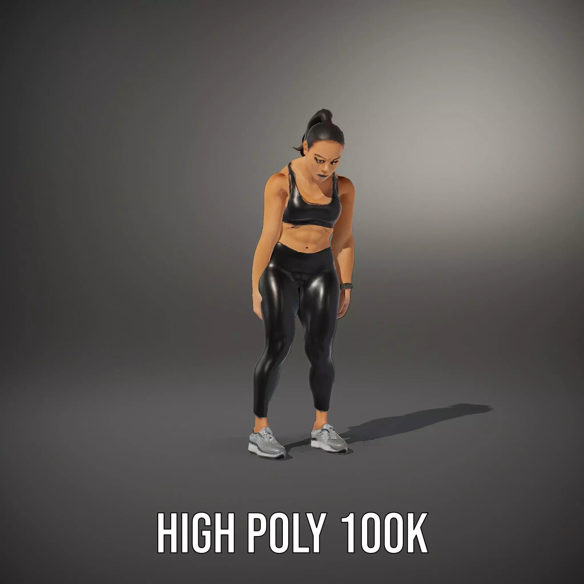 Athletic Fitness Woman model pack Low-poly 3D model_8