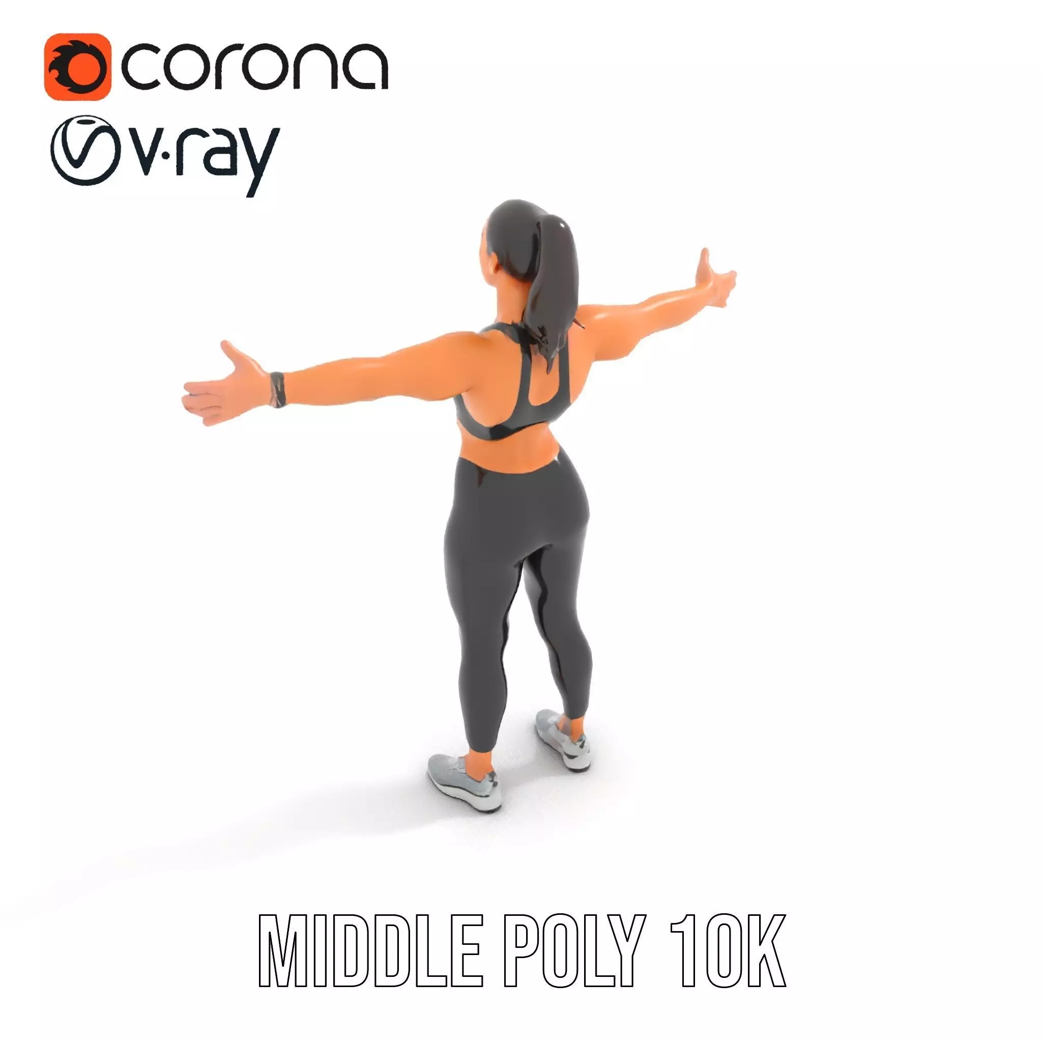 Athletic Fitness Woman model pack Low-poly 3D model_6