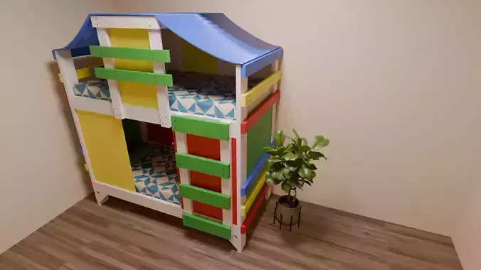 Homemade Bunk Bed Fortress for Kids