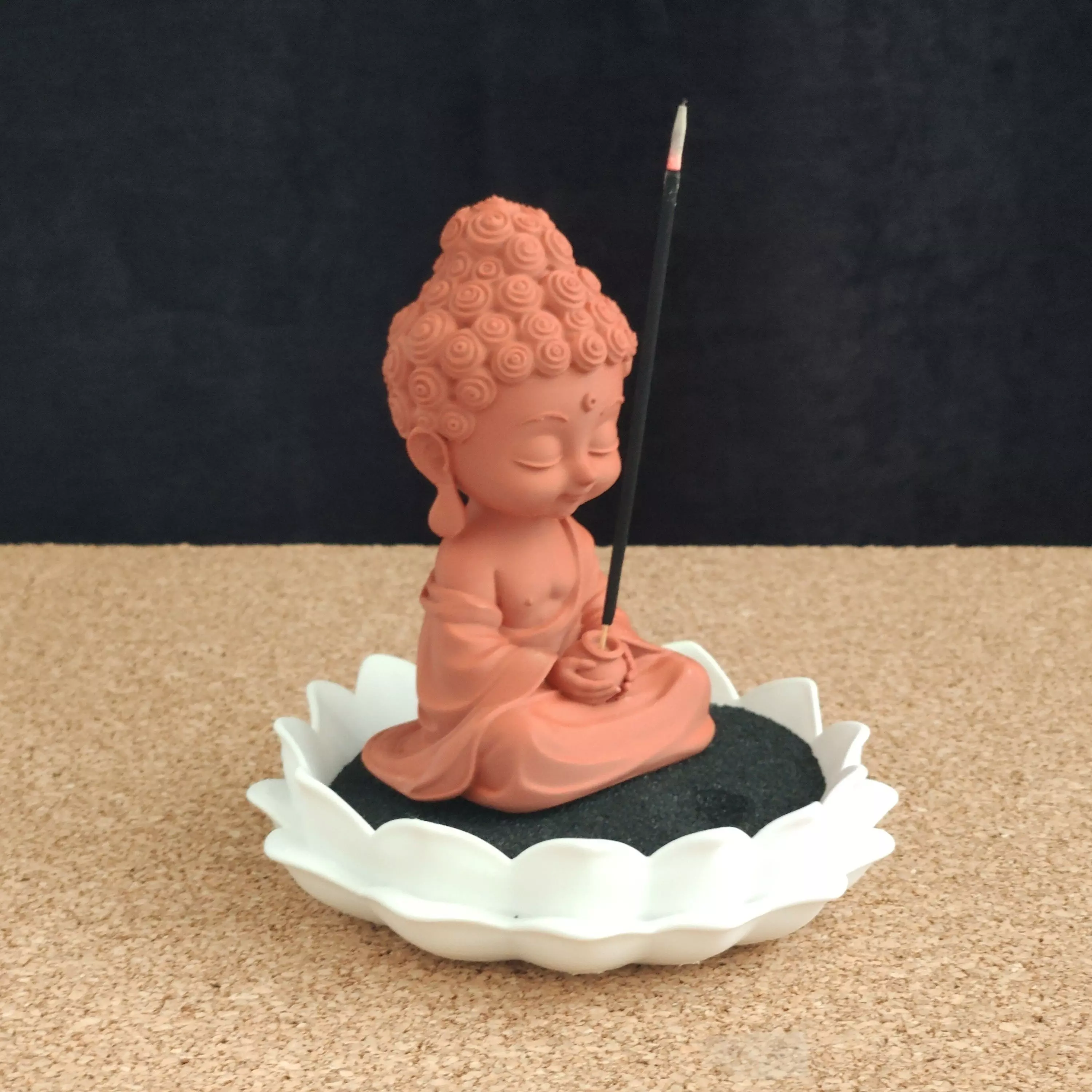 Buddha Lotus Sand Incense Holder  3D print model_3