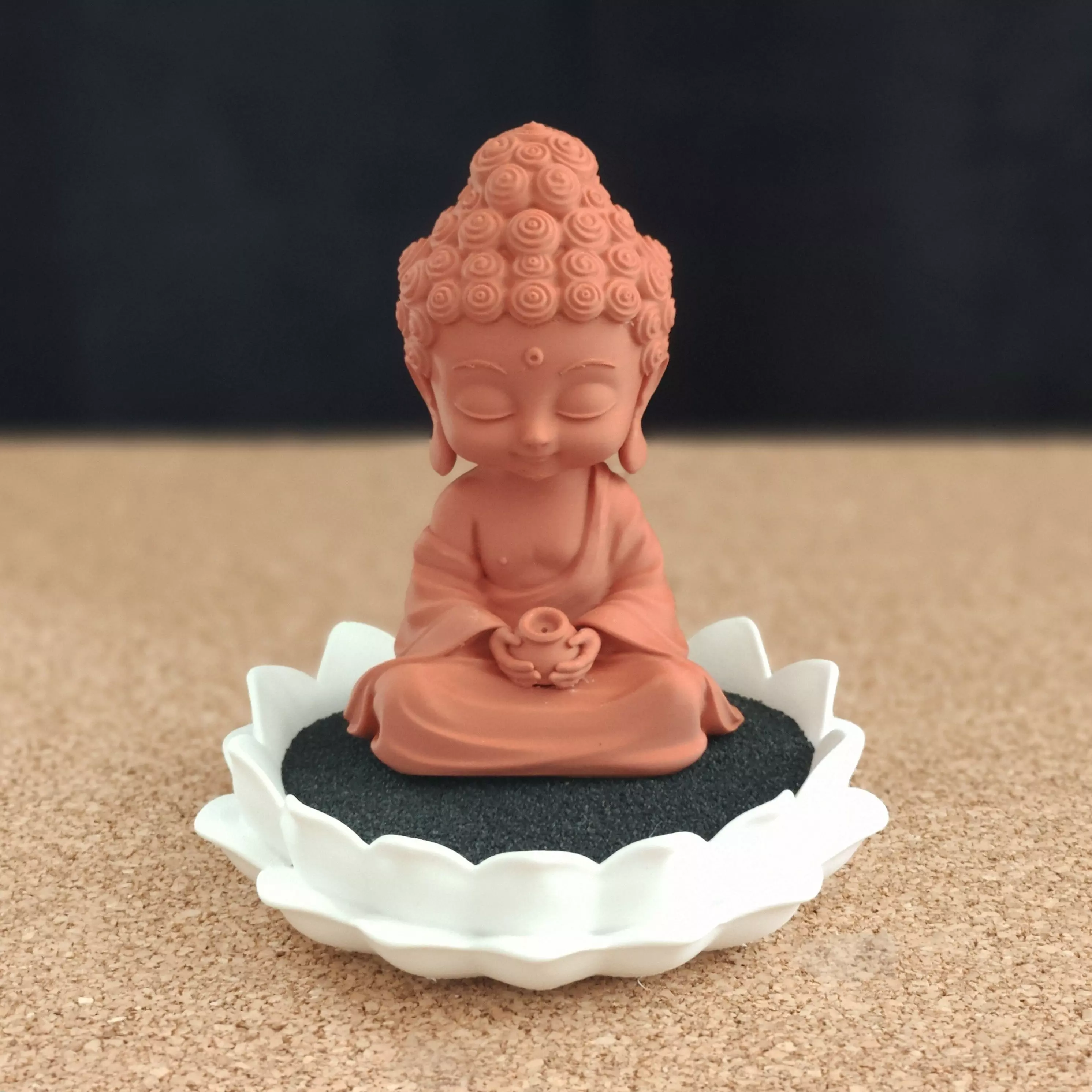 Buddha Lotus Sand Incense Holder  3D print model_2