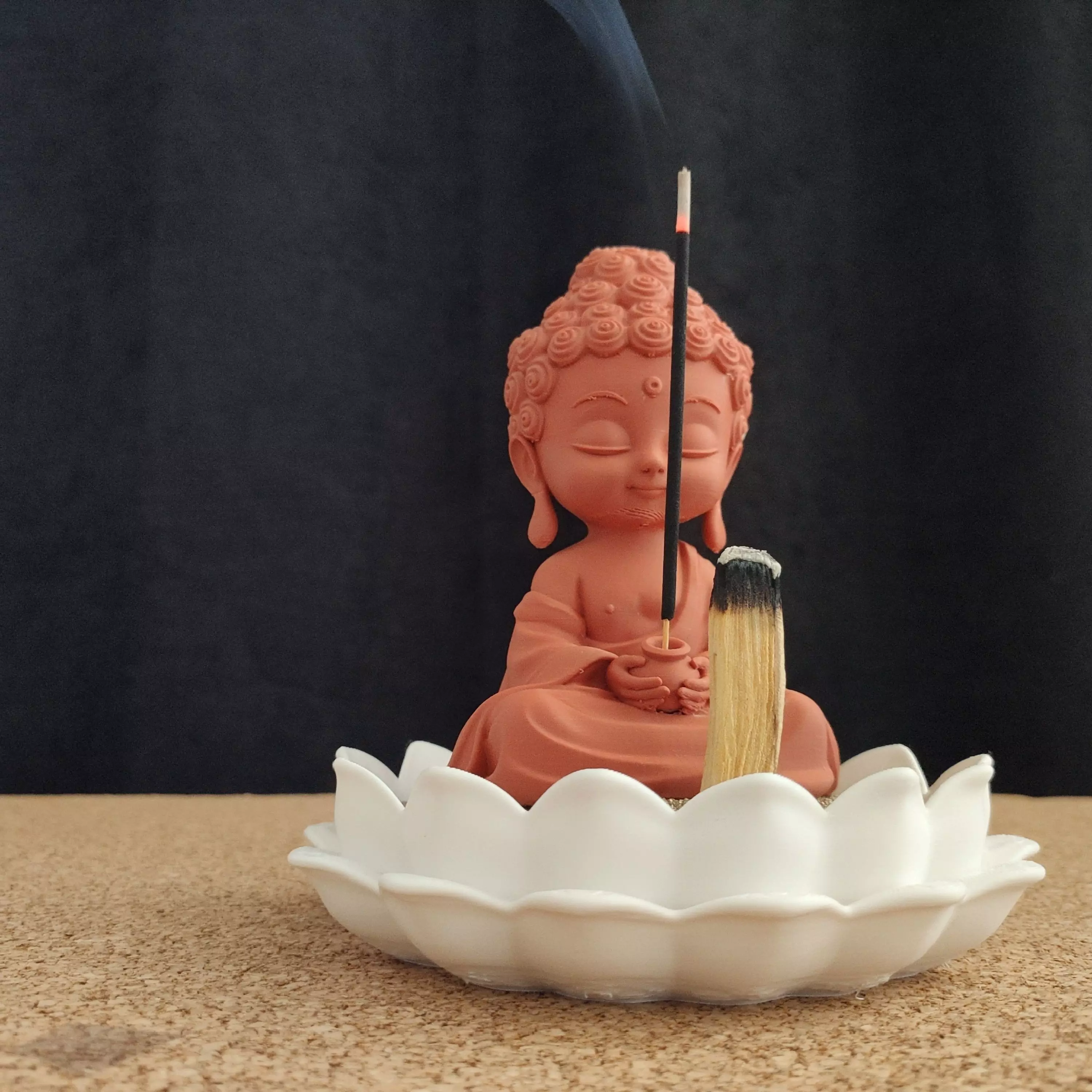 Buddha Lotus Sand Incense Holder  3D print model_8