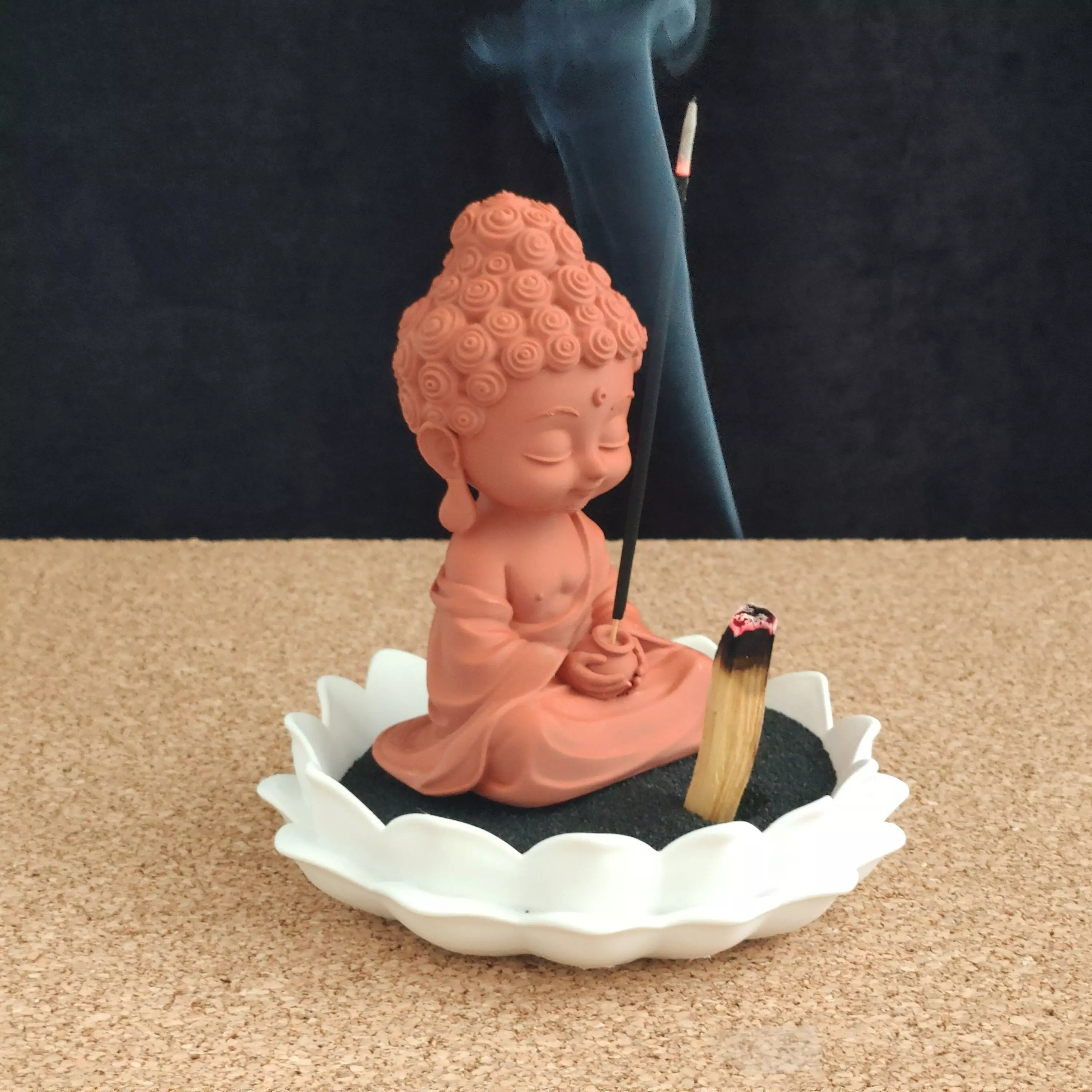 Buddha Lotus Sand Incense Holder  3D print model_4