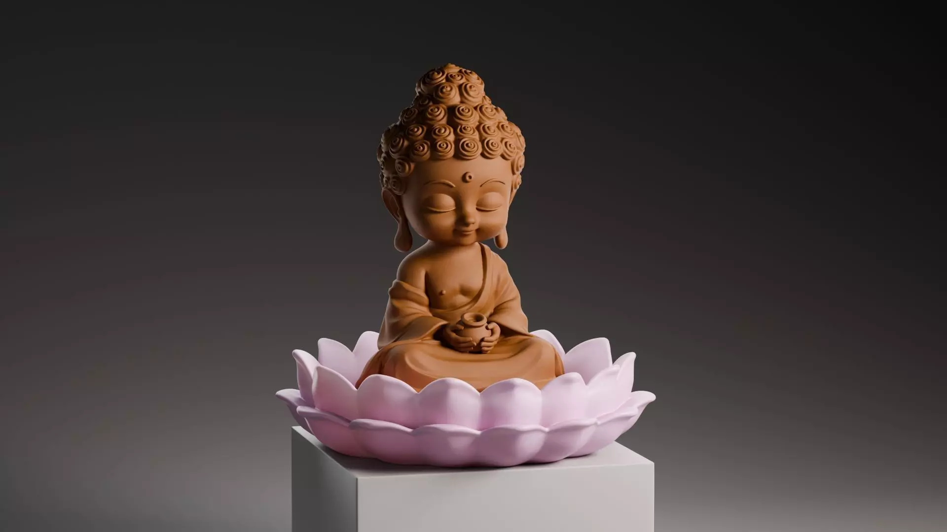 Buddha Lotus Sand Incense Holder  3D print model_1