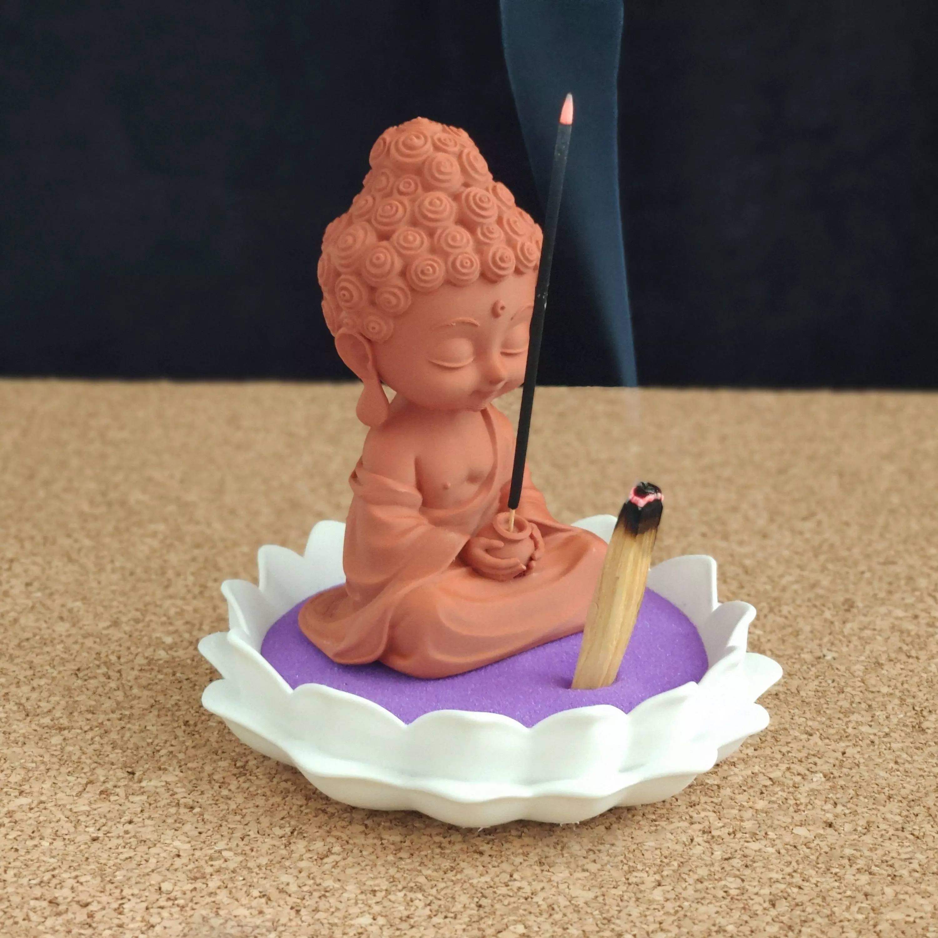 Buddha Lotus Sand Incense Holder  3D print model_5
