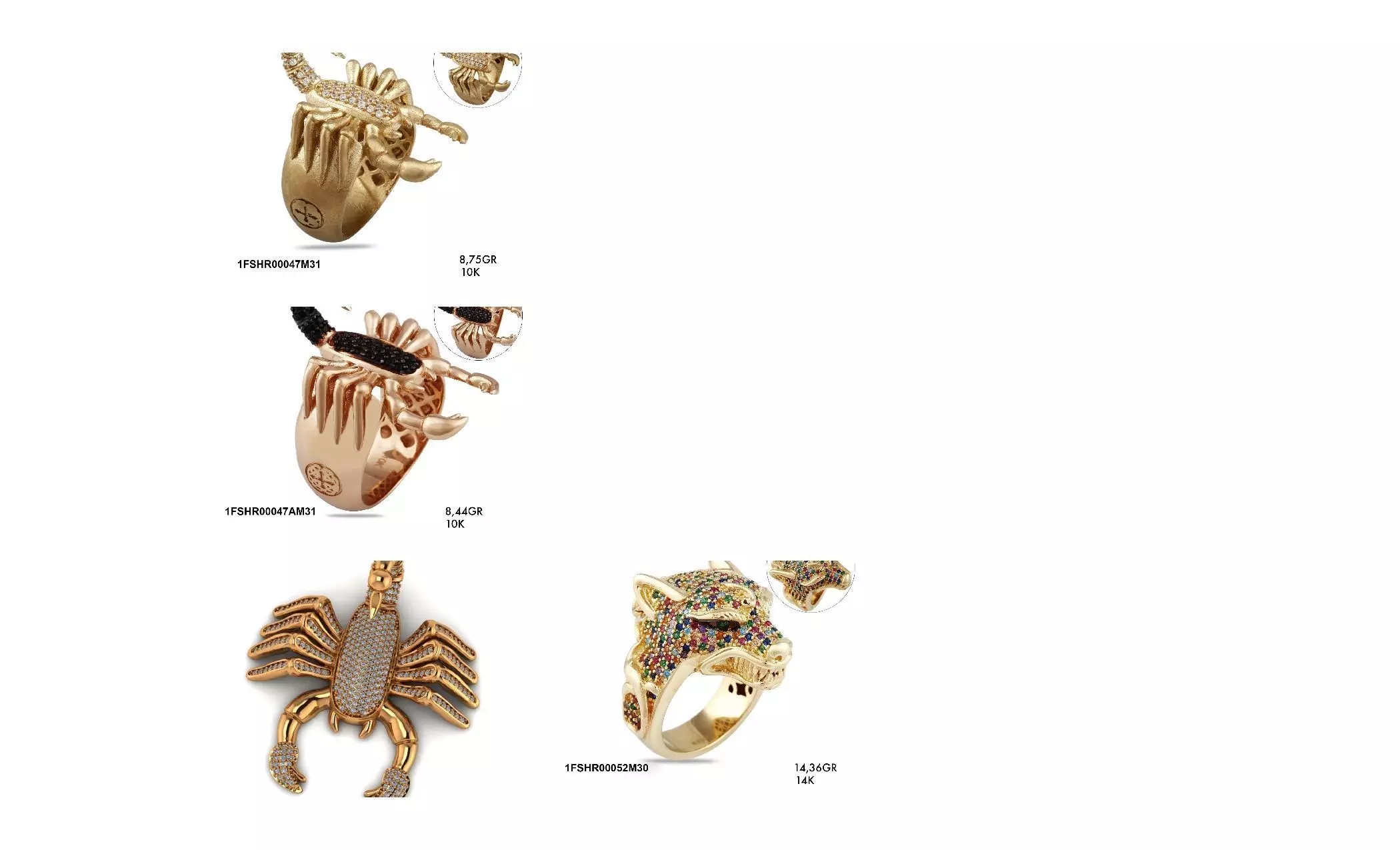Collection Jewellery Animals Models 3D print model_44