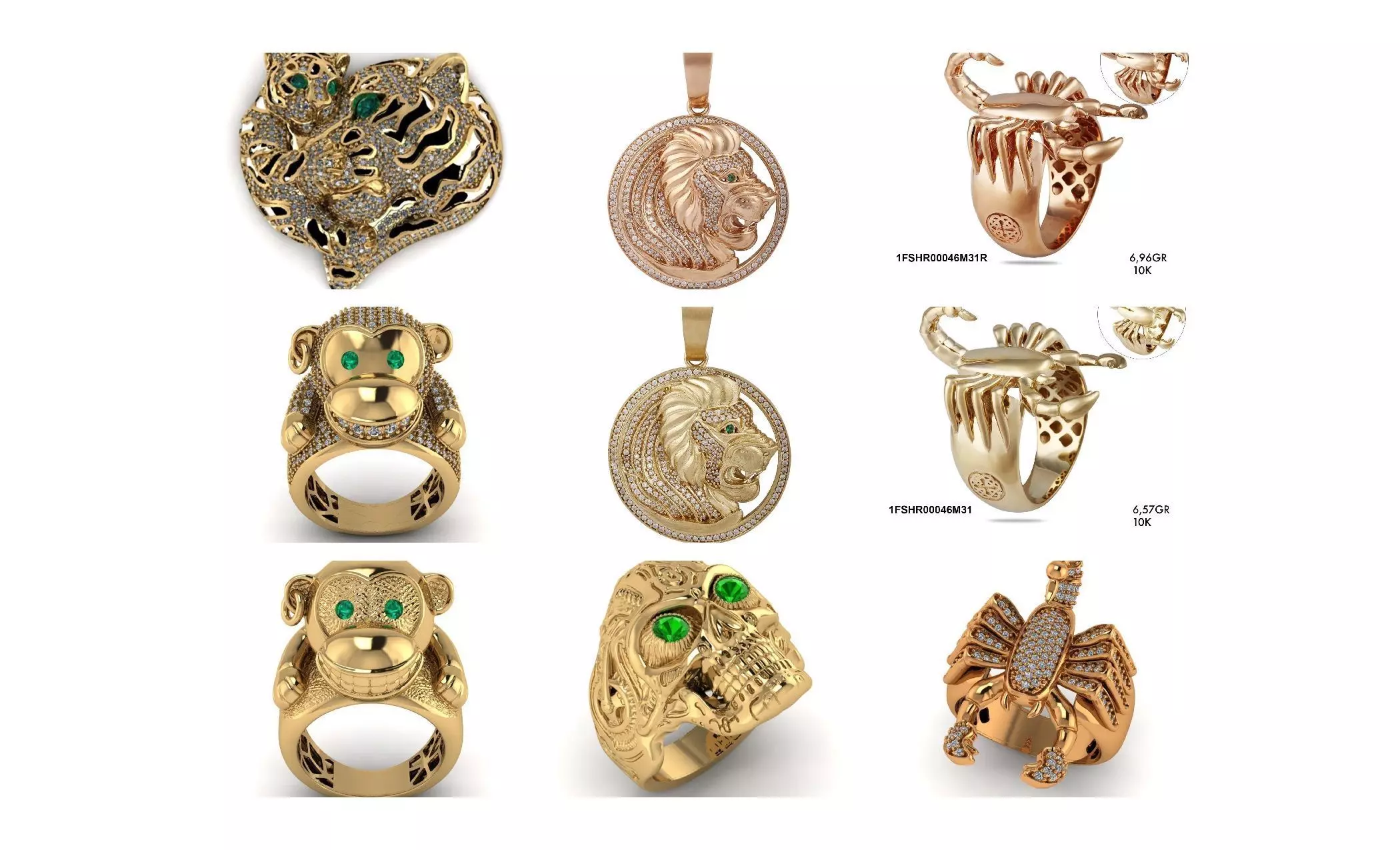 Collection Jewellery Animals Models 3D print model_3