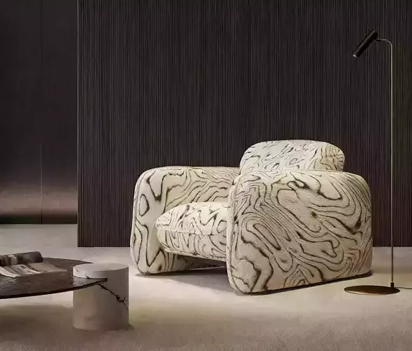 Vintage cream lounge chair