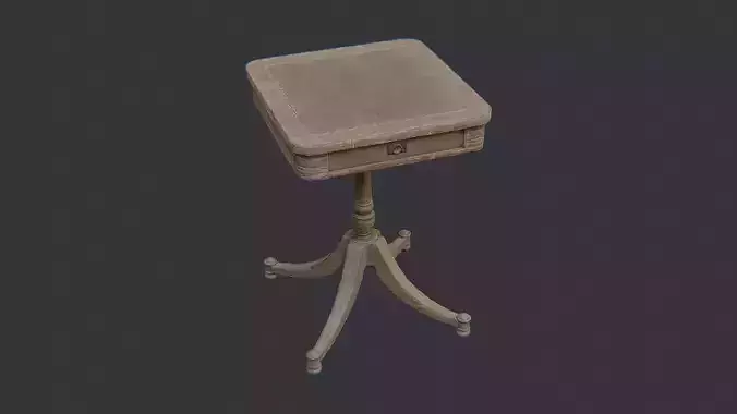 Antique Wooden Parlor Table with Carved Pedestal