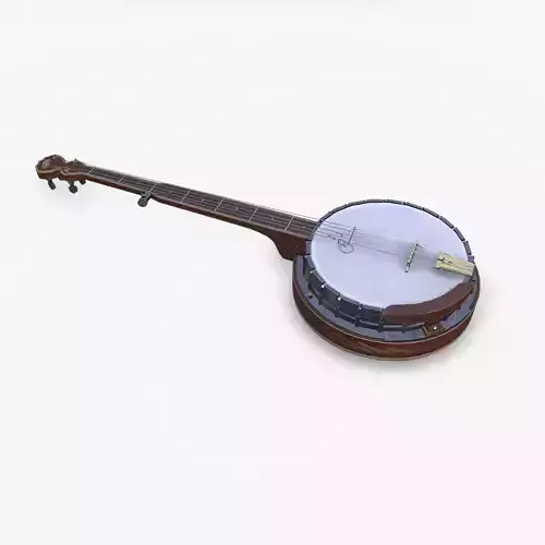 Old Banjo Musical Instrument Low-poly PBR