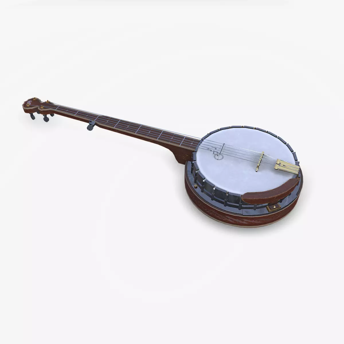 Old Banjo Musical Instrument Low-poly PBR Low-poly 3D model