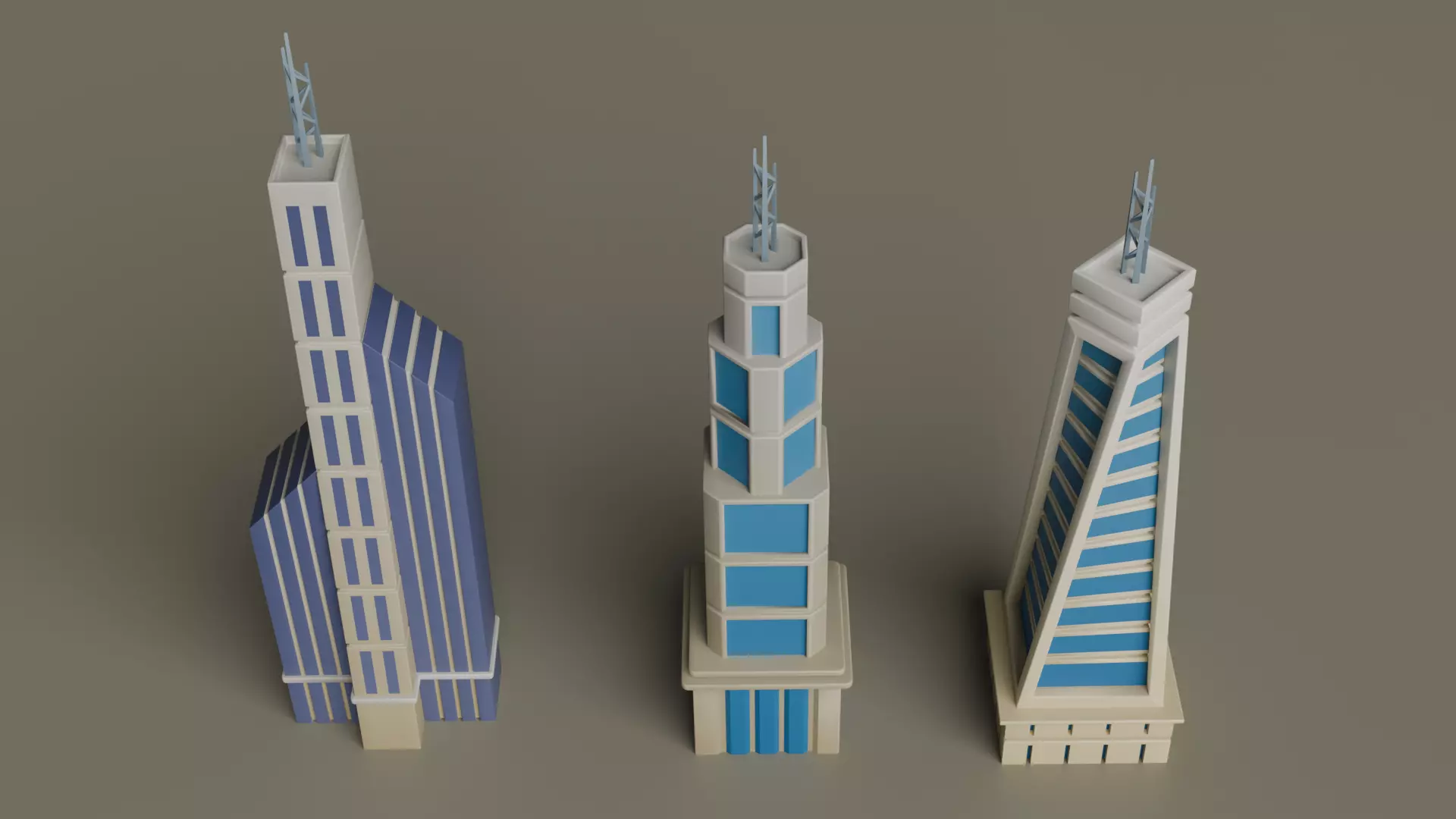 Cartoon City Pack Stylized Modular Town Environment Low-poly 3D model_2