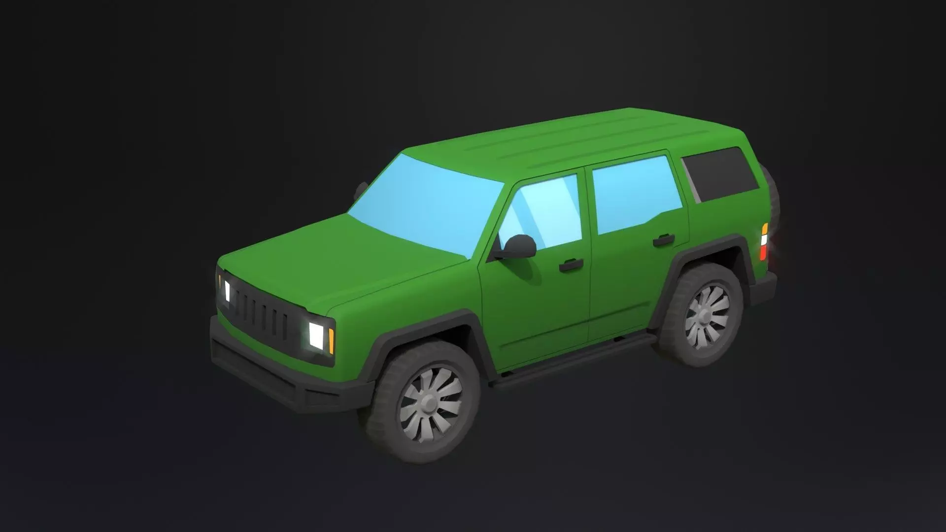 Lowpoly generic Hummer car Low-poly 3D model_1
