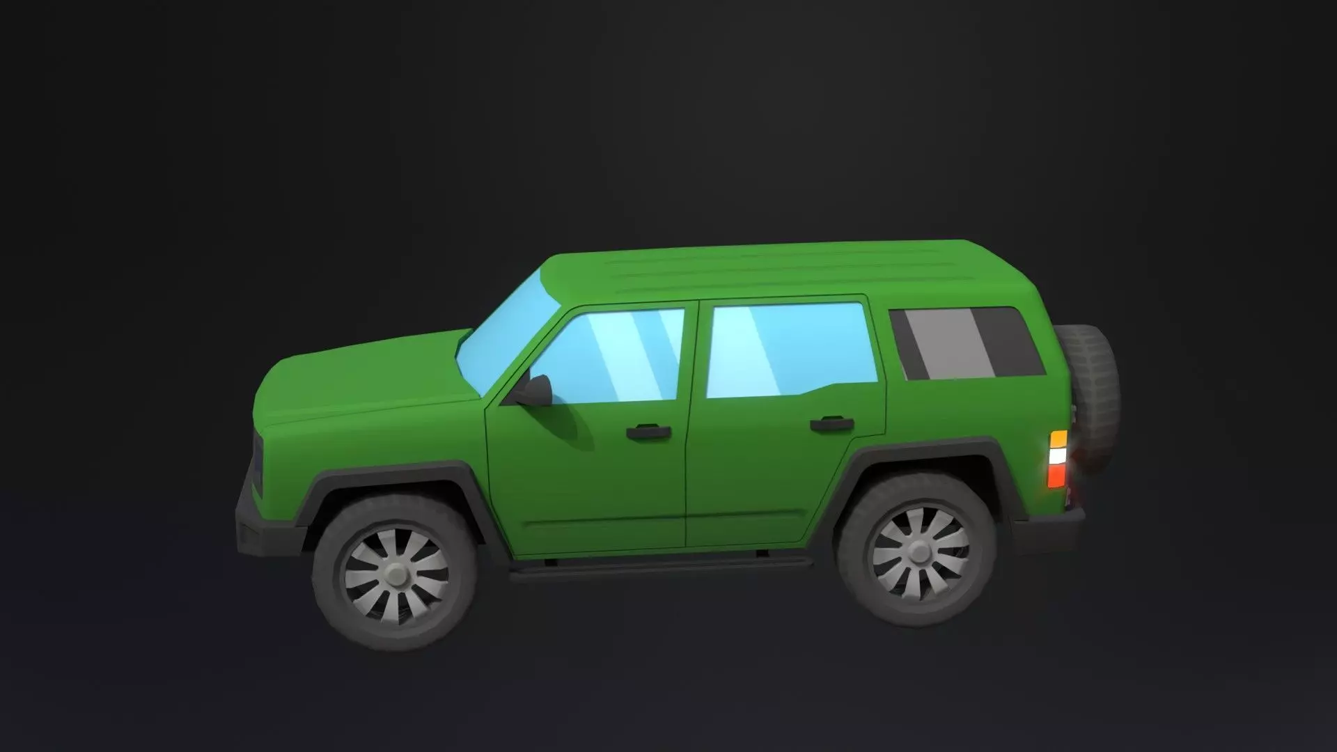 Lowpoly generic Hummer car Low-poly 3D model_2