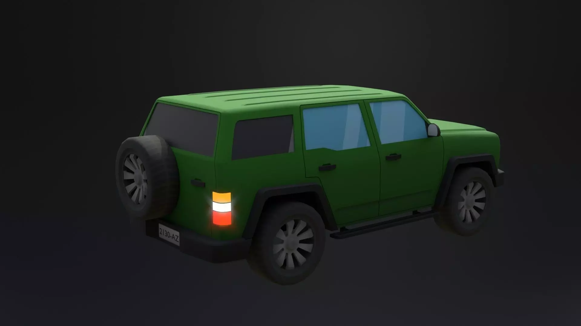 Lowpoly generic Hummer car Low-poly 3D model_5