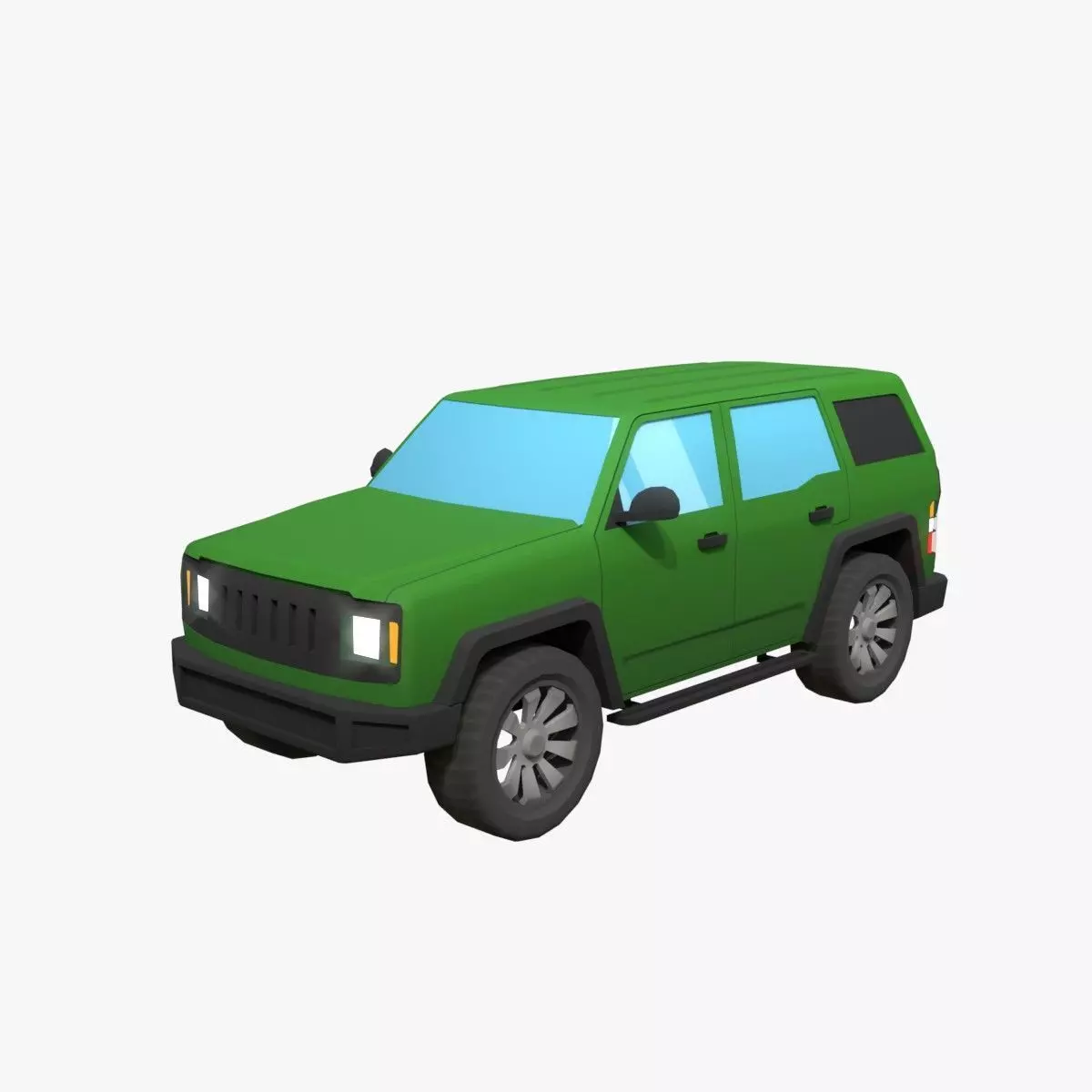 Lowpoly generic Hummer car Low-poly 3D model_0