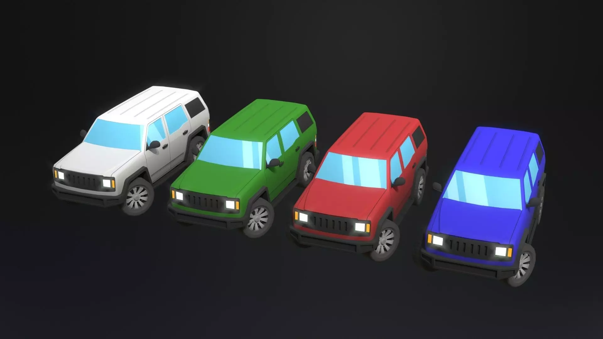 Lowpoly generic Hummer car Low-poly 3D model_8