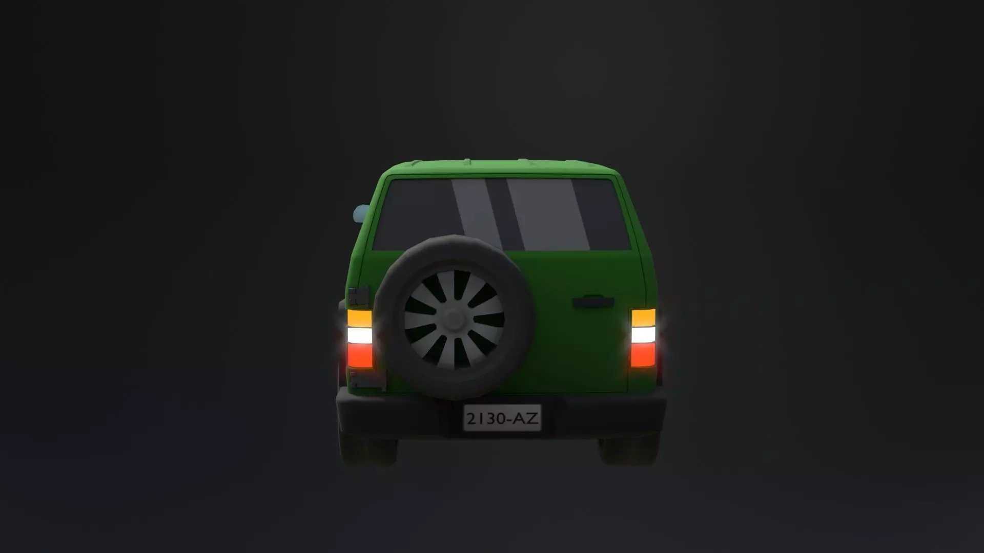 Lowpoly generic Hummer car Low-poly 3D model_4