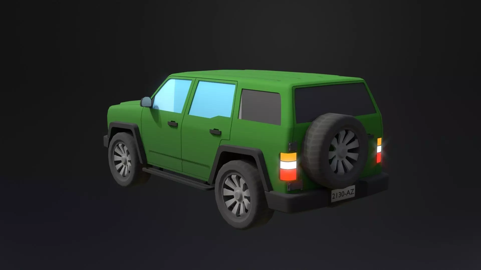 Lowpoly generic Hummer car Low-poly 3D model_3