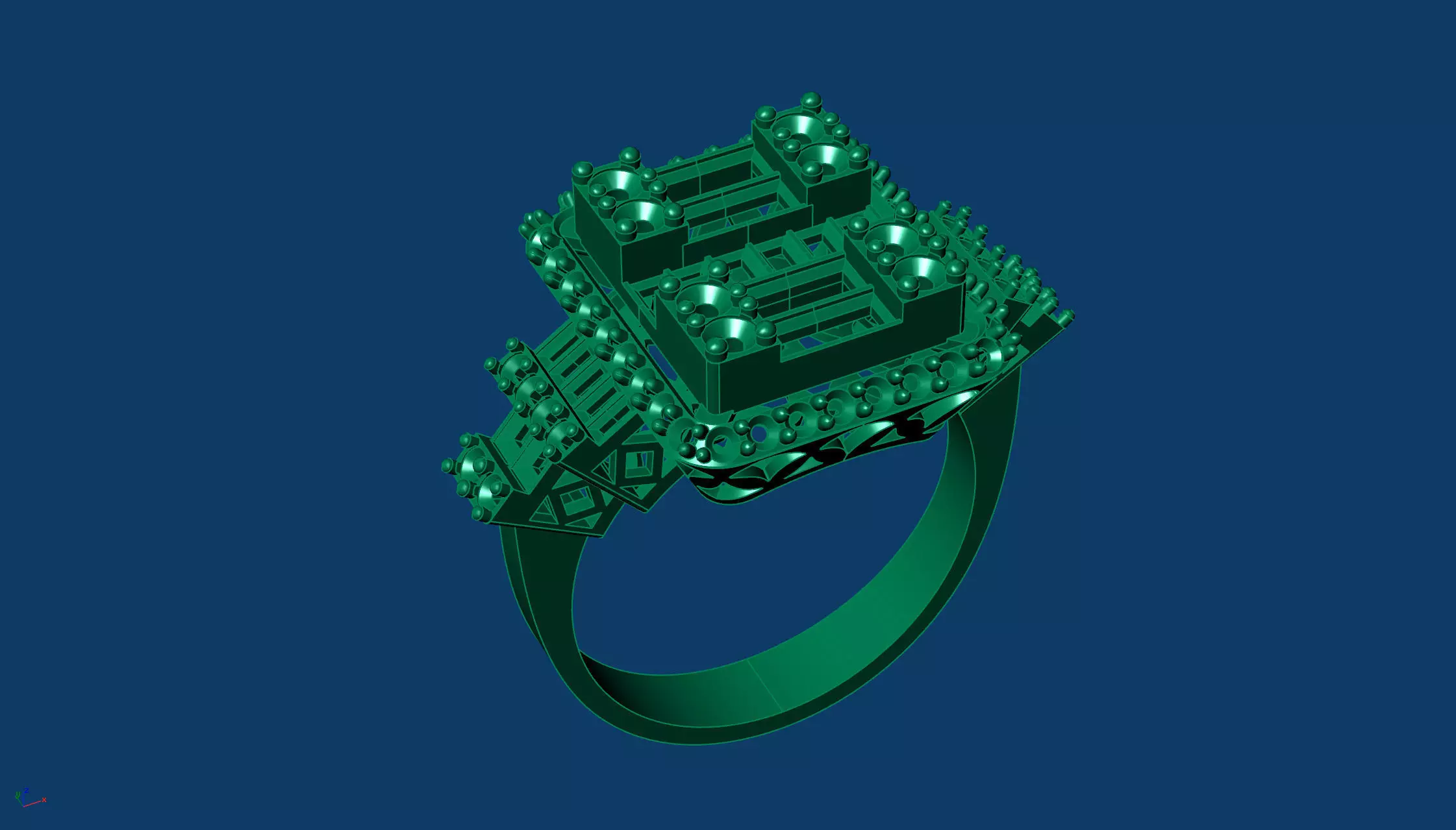 Round Baguette Fine Ring Base 3D Printable 3D print model_5