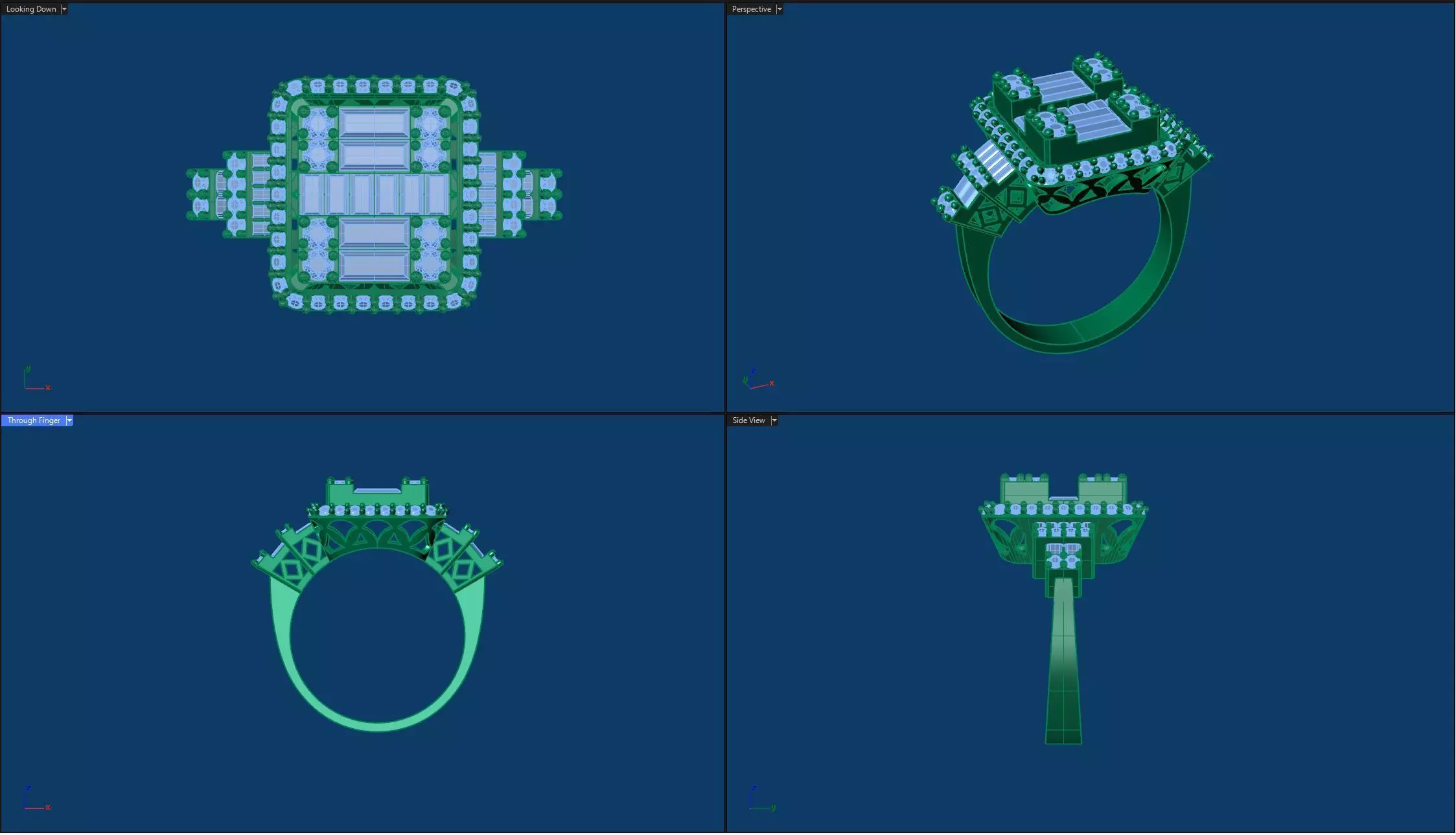 Round Baguette Fine Ring Base 3D Printable 3D print model_2