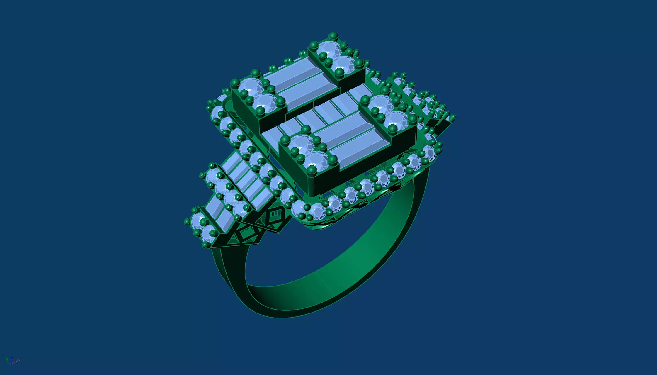 Round Baguette Fine Ring Base 3D Printable 3D print model_1