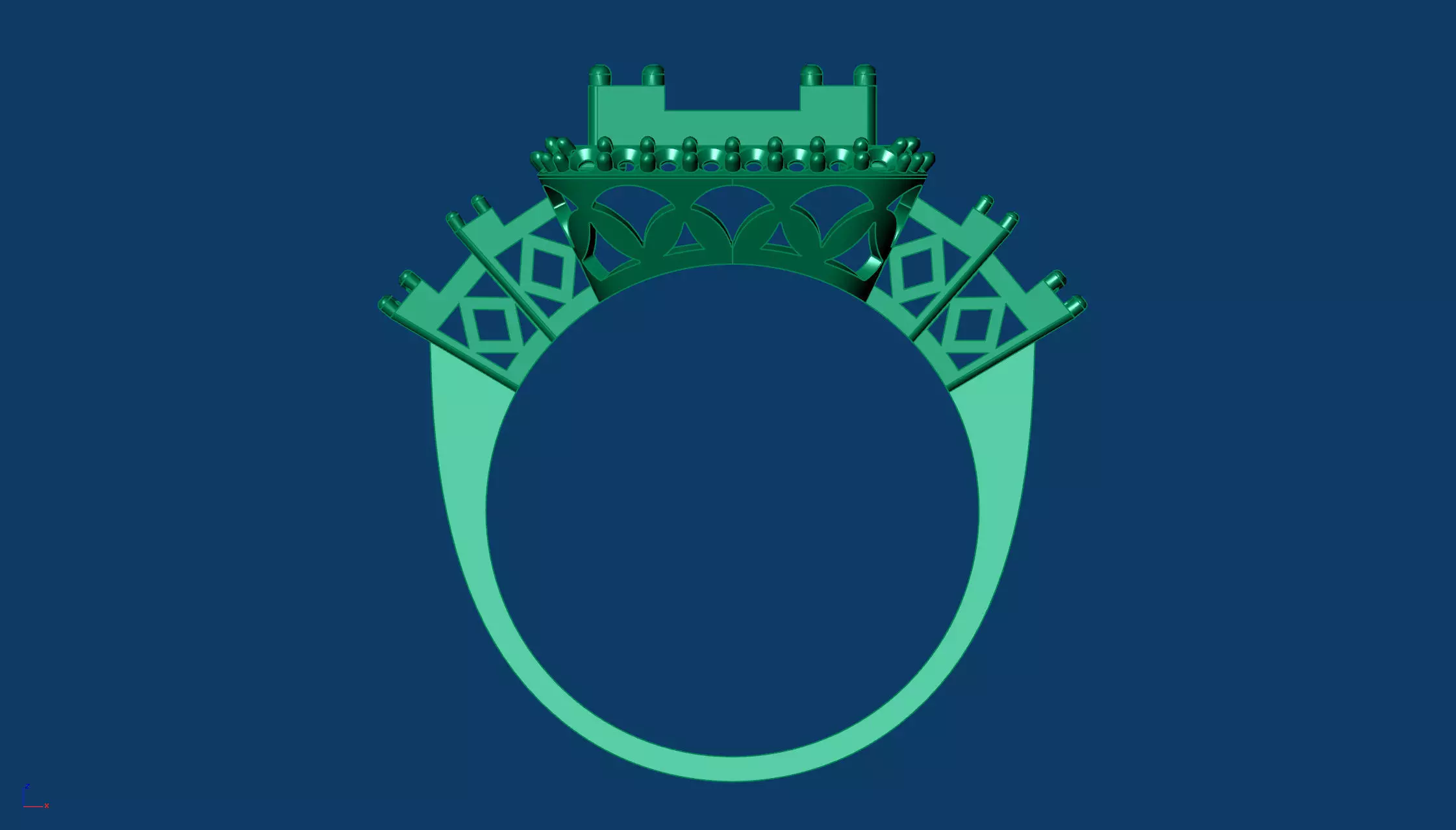 Round Baguette Fine Ring Base 3D Printable 3D print model_6