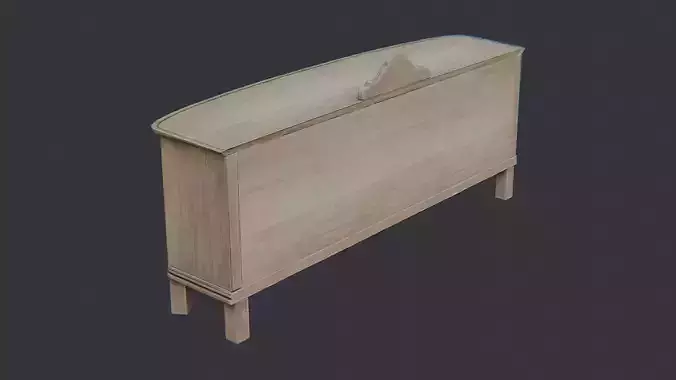 Wooden Short Cabinet With Ornate Back