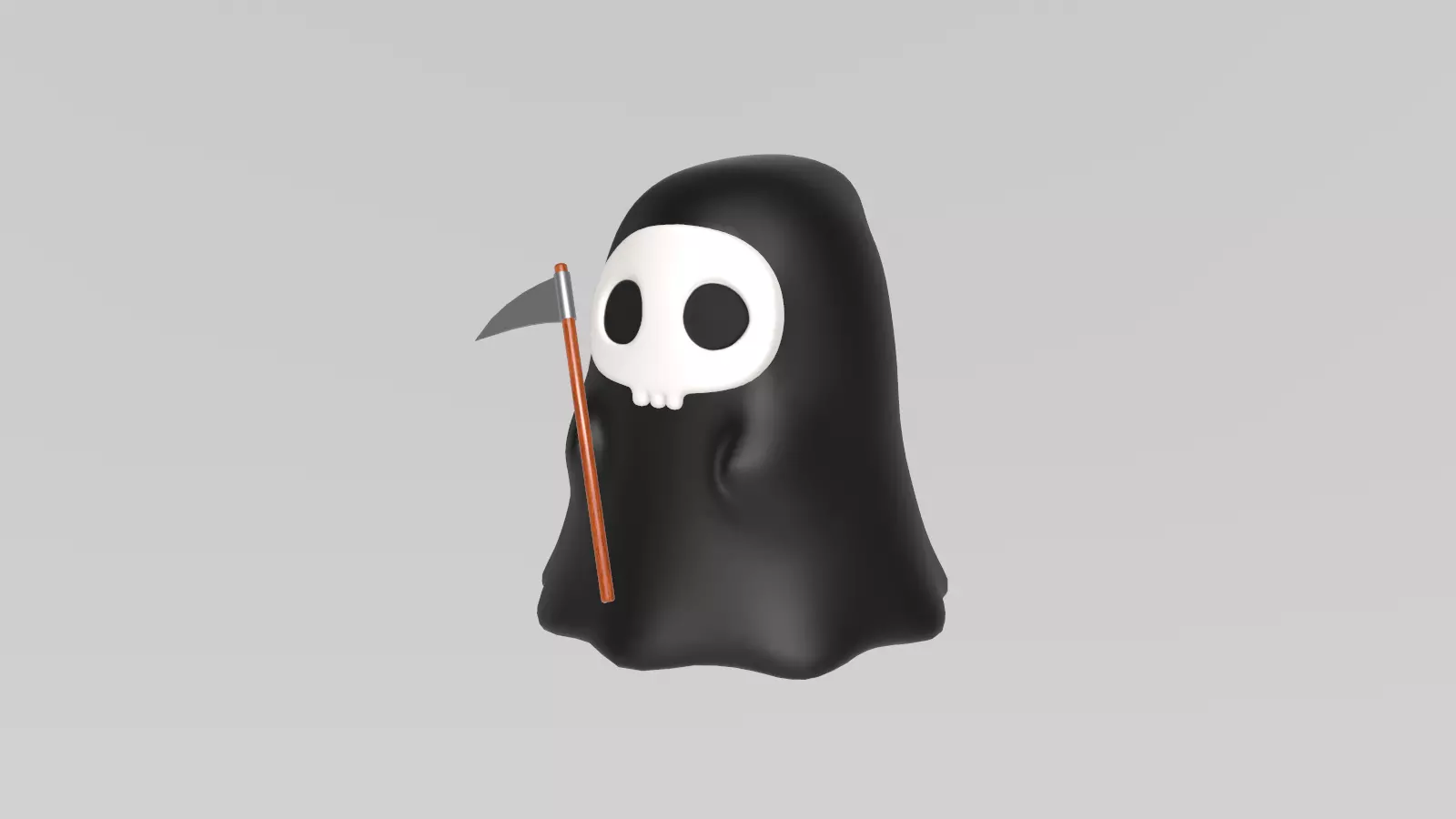 Stylized Low-Poly Cute Grim Reaper Low-poly 3D model_10