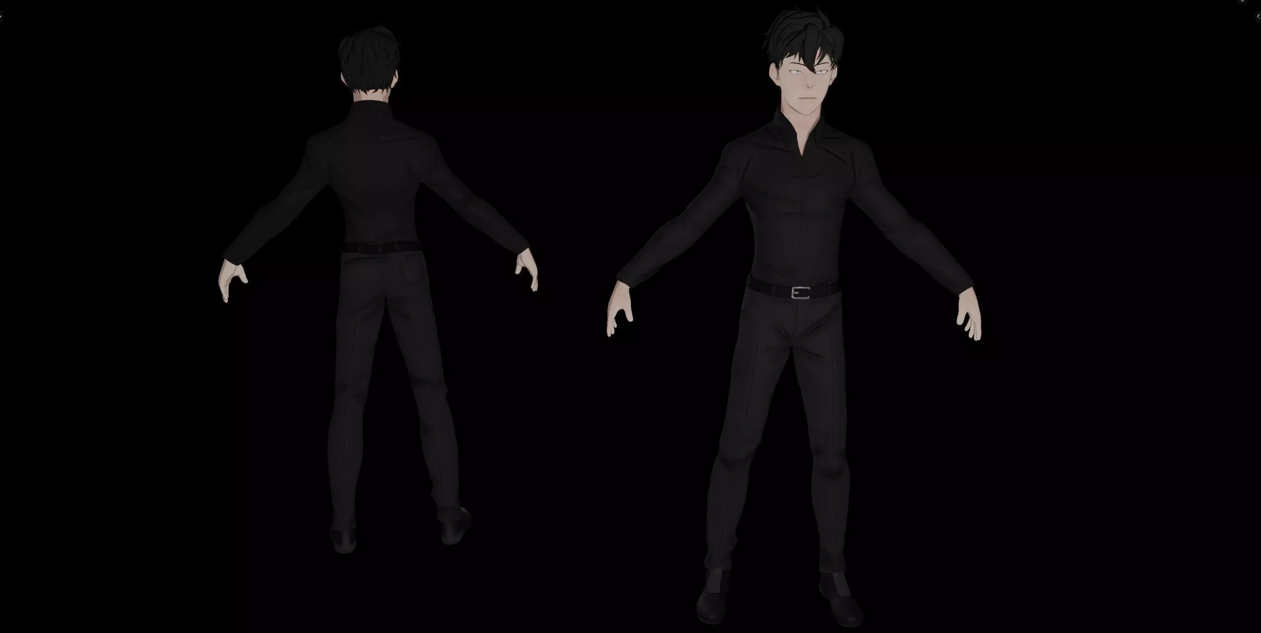 Anime Style Male Anatomy Character in Suit 3D model_5