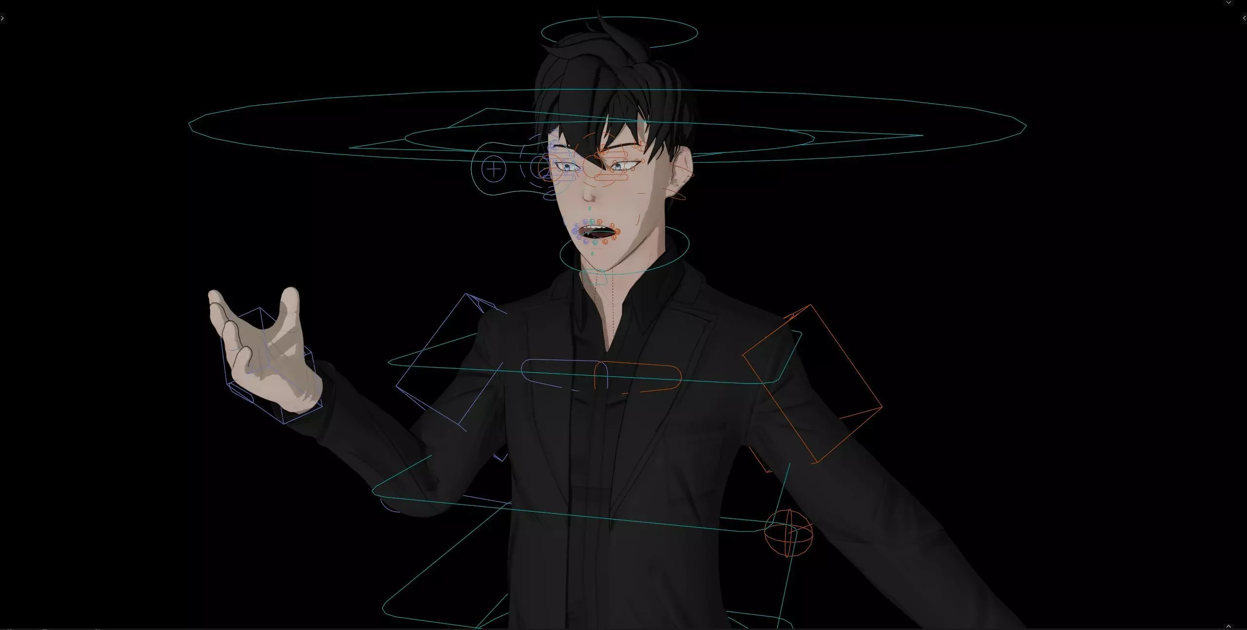 Anime Style Male Anatomy Character in Suit 3D model_12