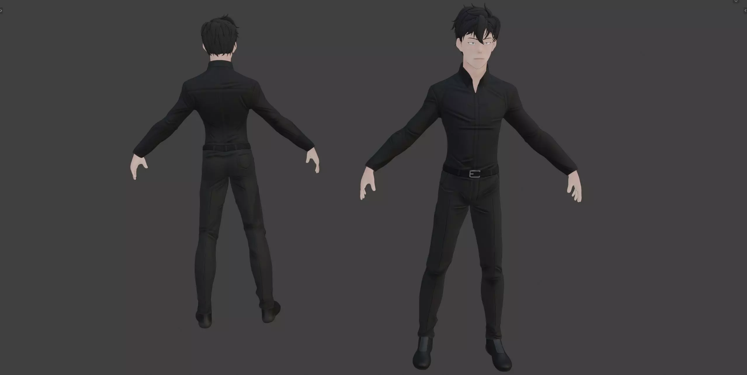 Anime Style Male Anatomy Character in Suit 3D model_6