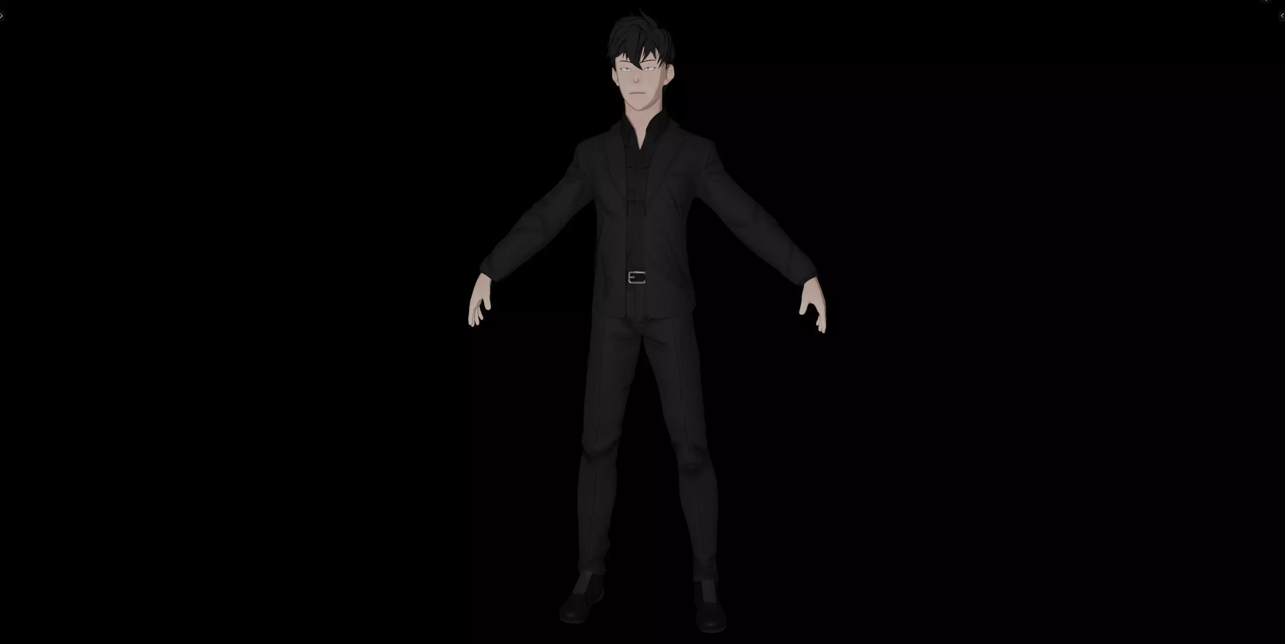 Anime Style Male Anatomy Character in Suit 3D model_7