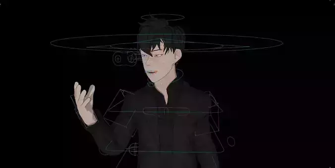 Anime Style Male Anatomy Character in Suit