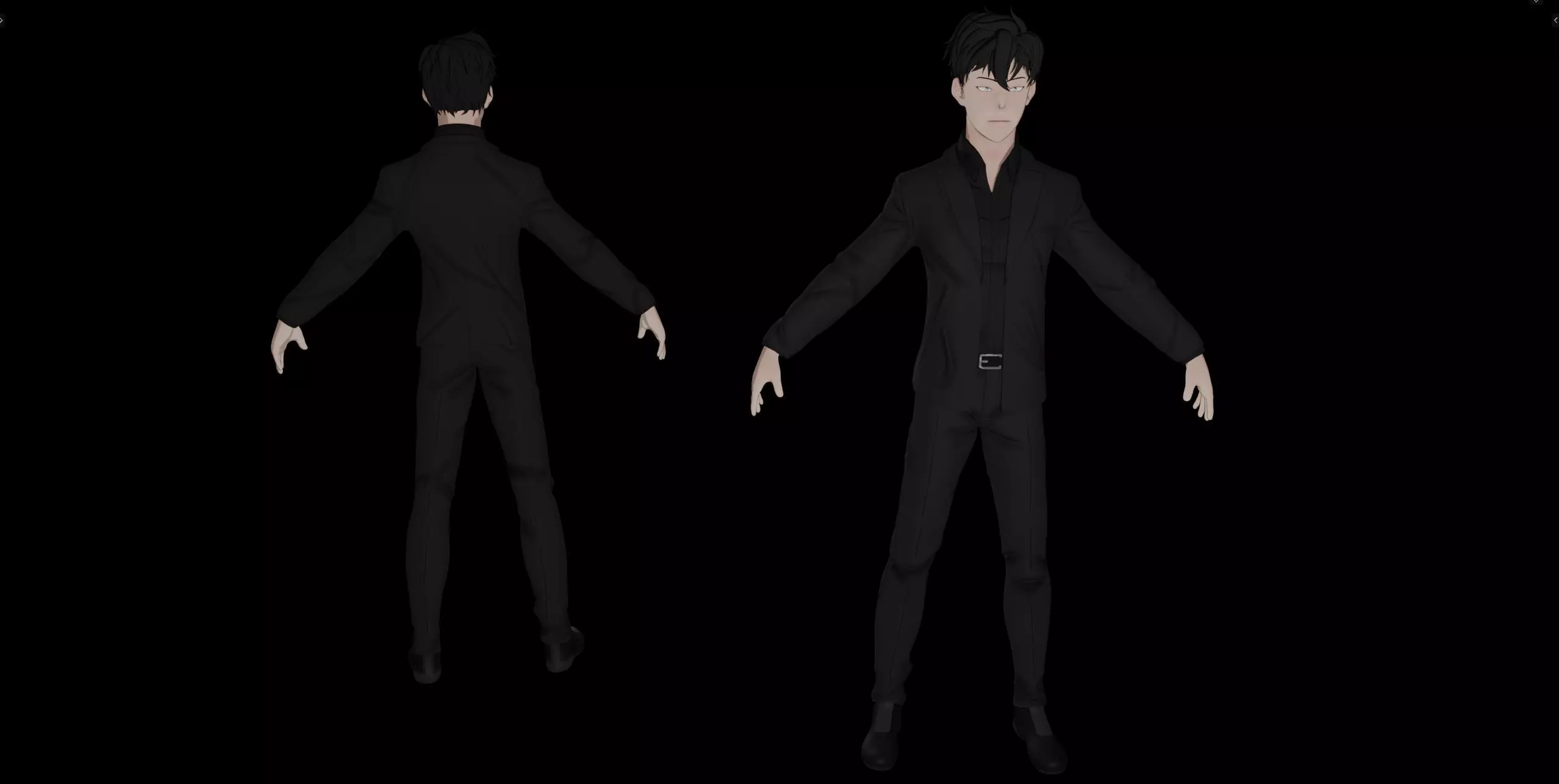 Anime Style Male Anatomy Character in Suit 3D model_4