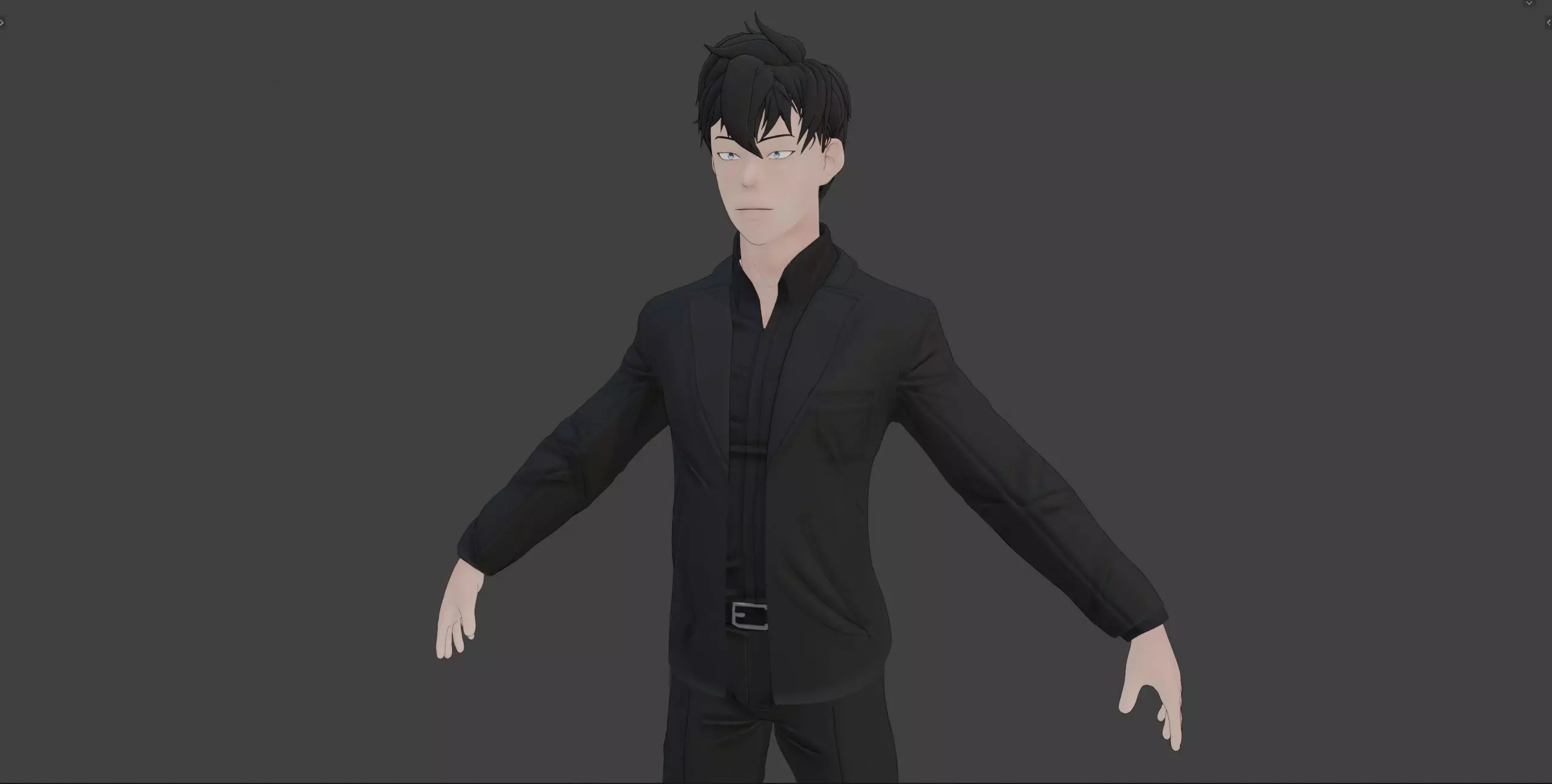 Anime Style Male Anatomy Character in Suit 3D model_23