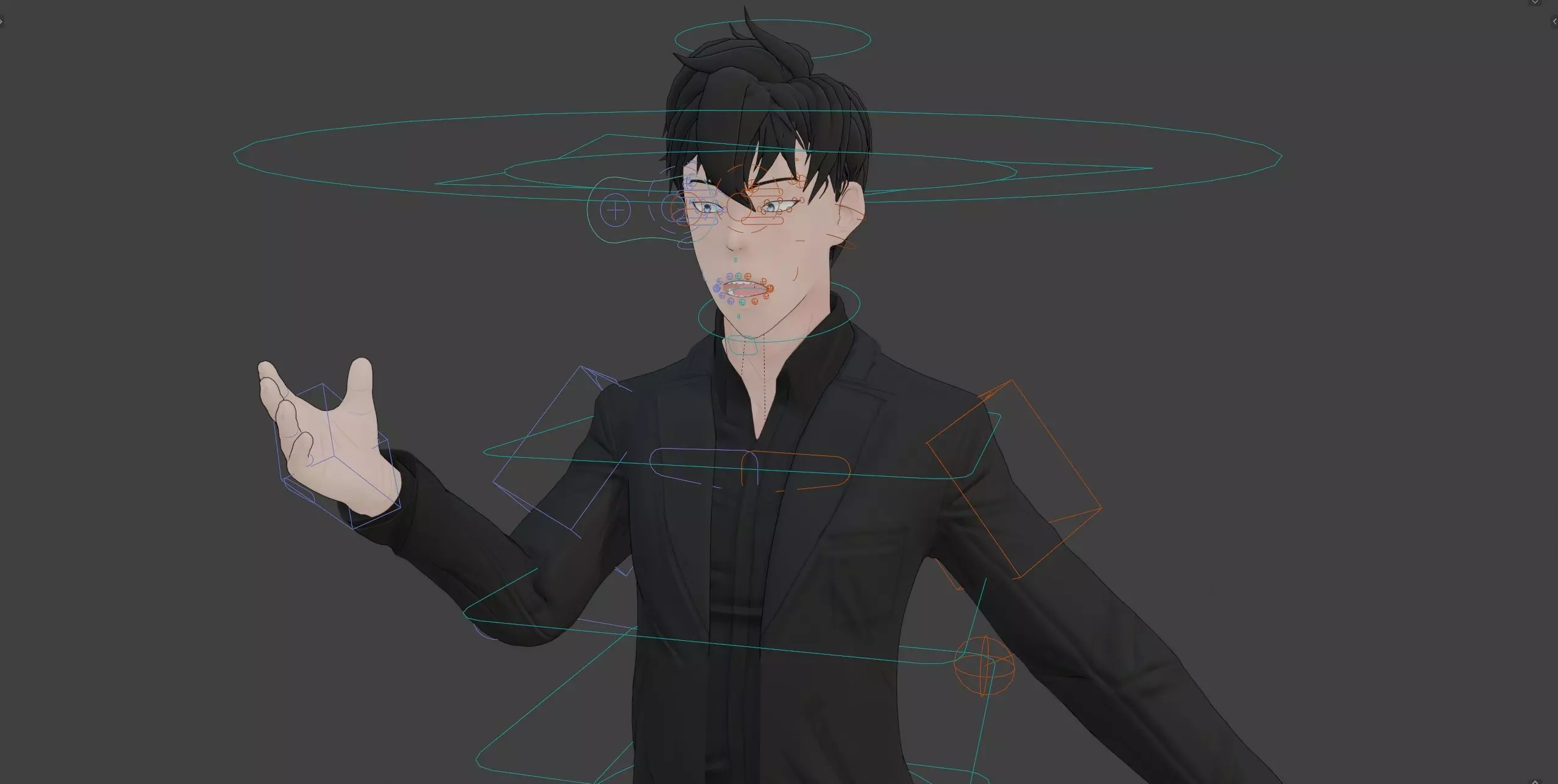 Anime Style Male Anatomy Character in Suit 3D model_13