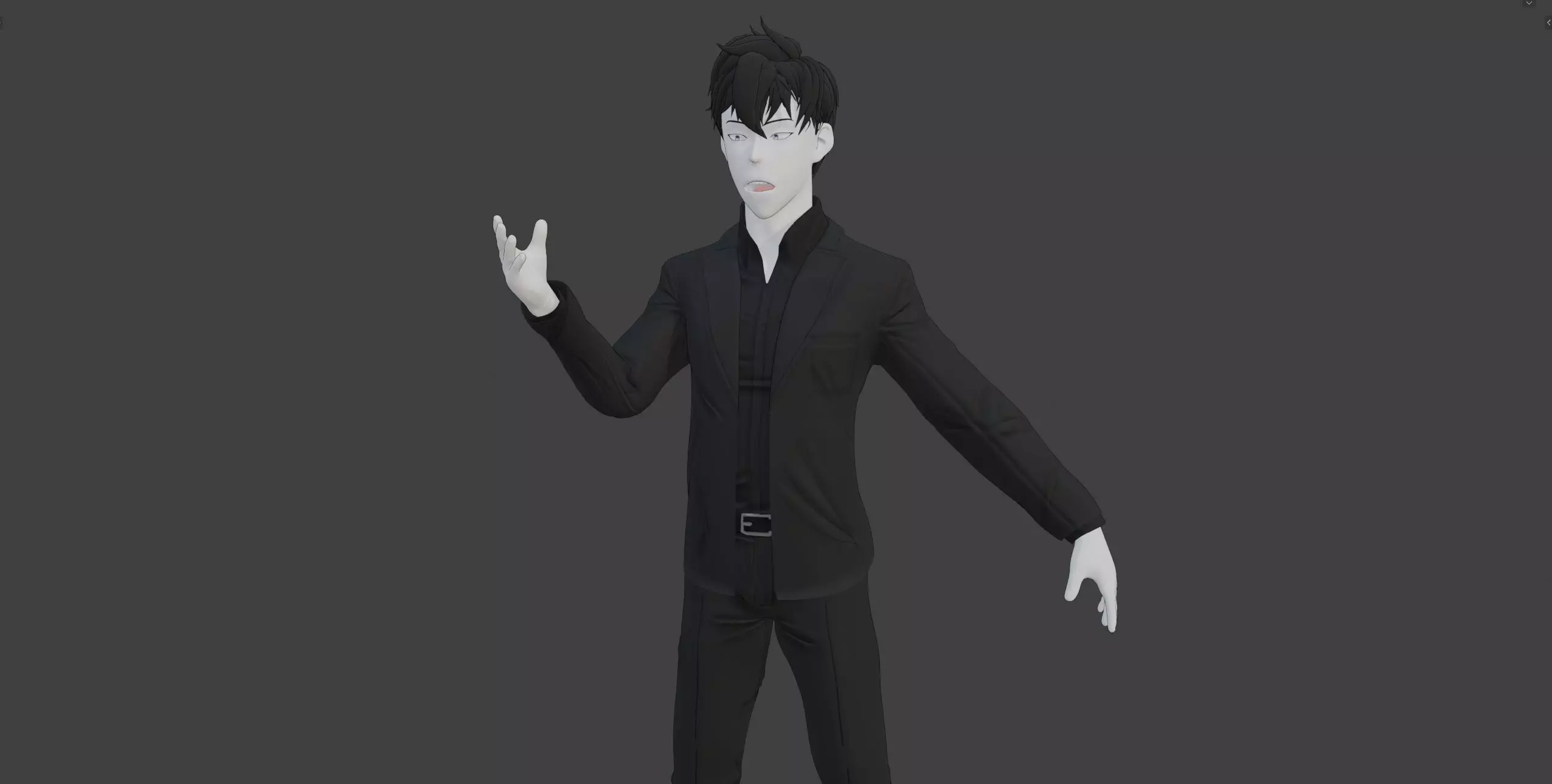 Anime Style Male Anatomy Character in Suit 3D model_19