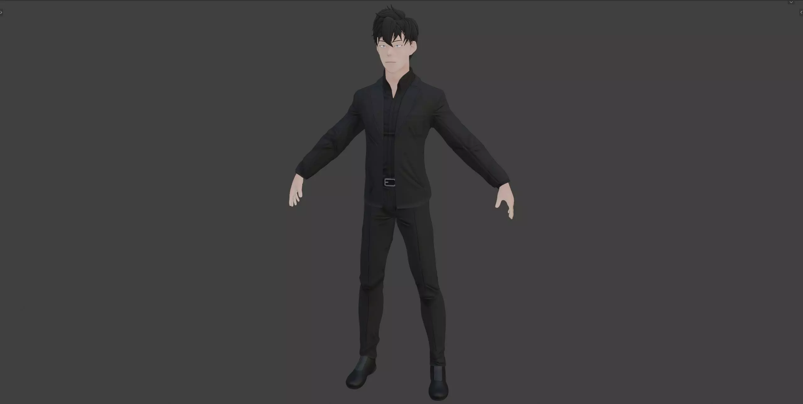 Anime Style Male Anatomy Character in Suit 3D model_3