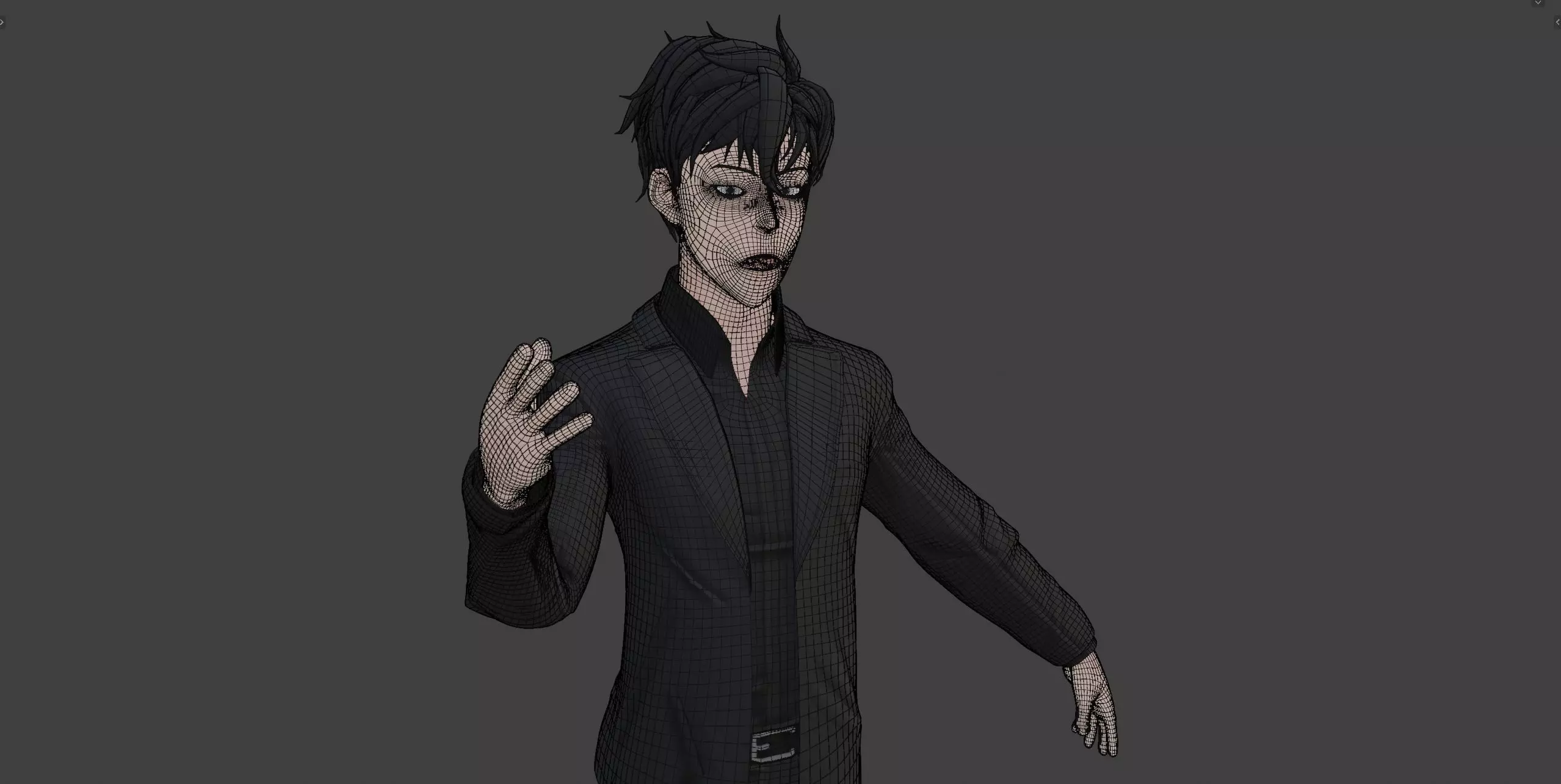 Anime Style Male Anatomy Character in Suit 3D model_17