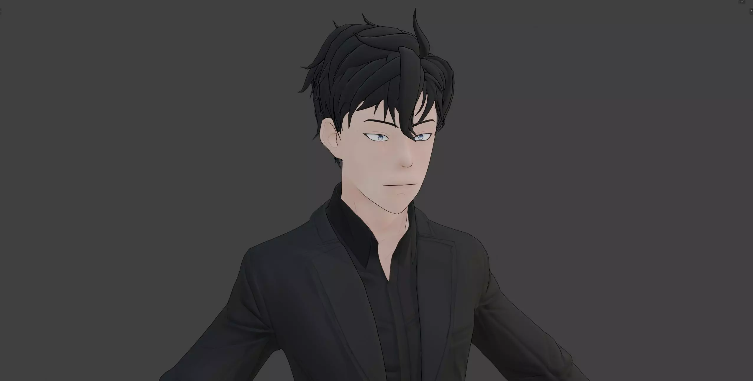 Anime Style Male Anatomy Character in Suit 3D model_26