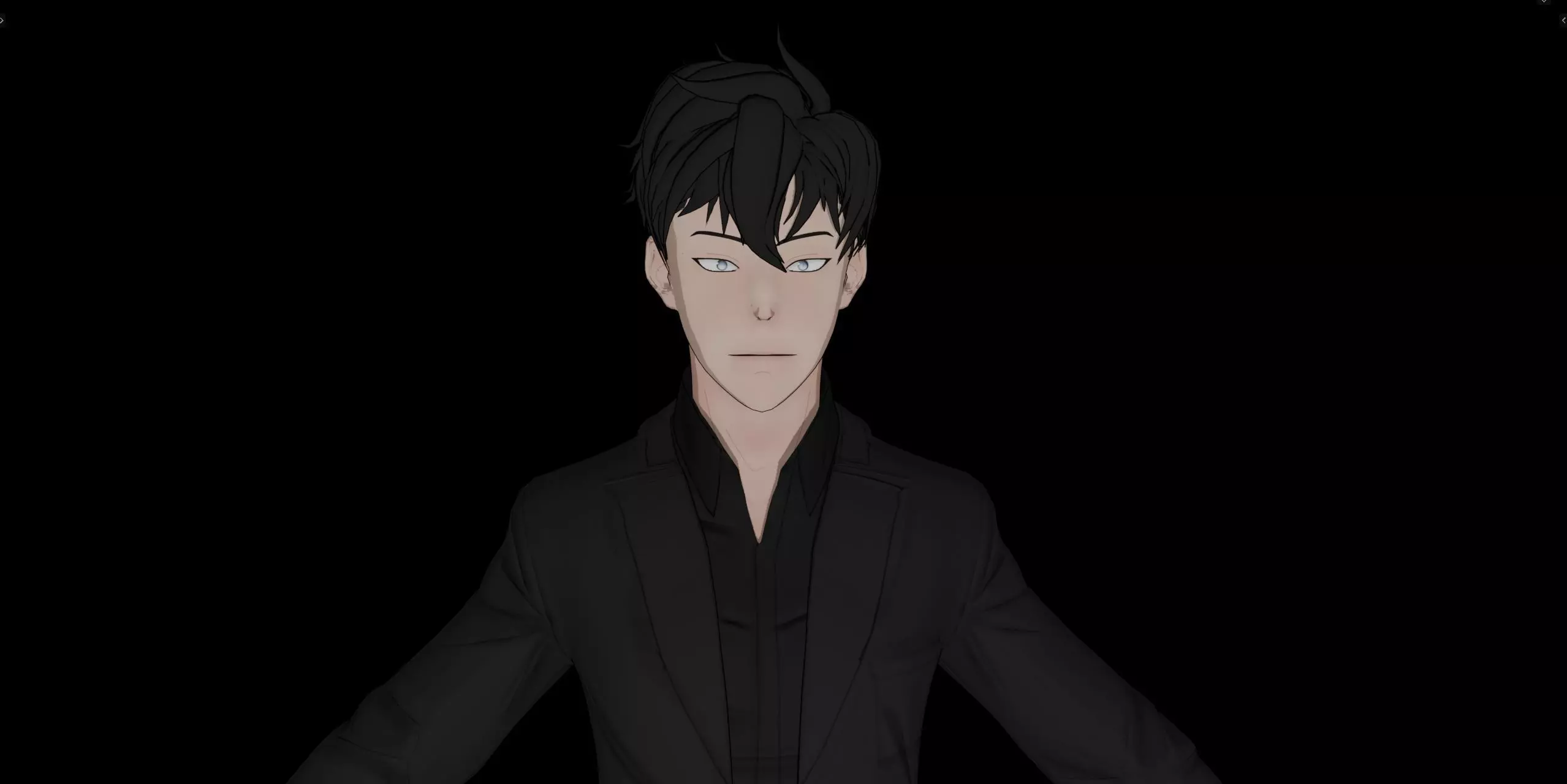 Anime Style Male Anatomy Character in Suit 3D model_11